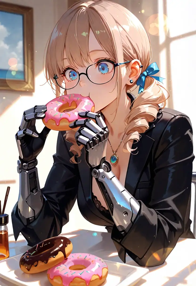 AI art 'What's about those donuts?' with user description 'But if you want donuts i'll give you donuts. Hana go for it! 🍩🤤'