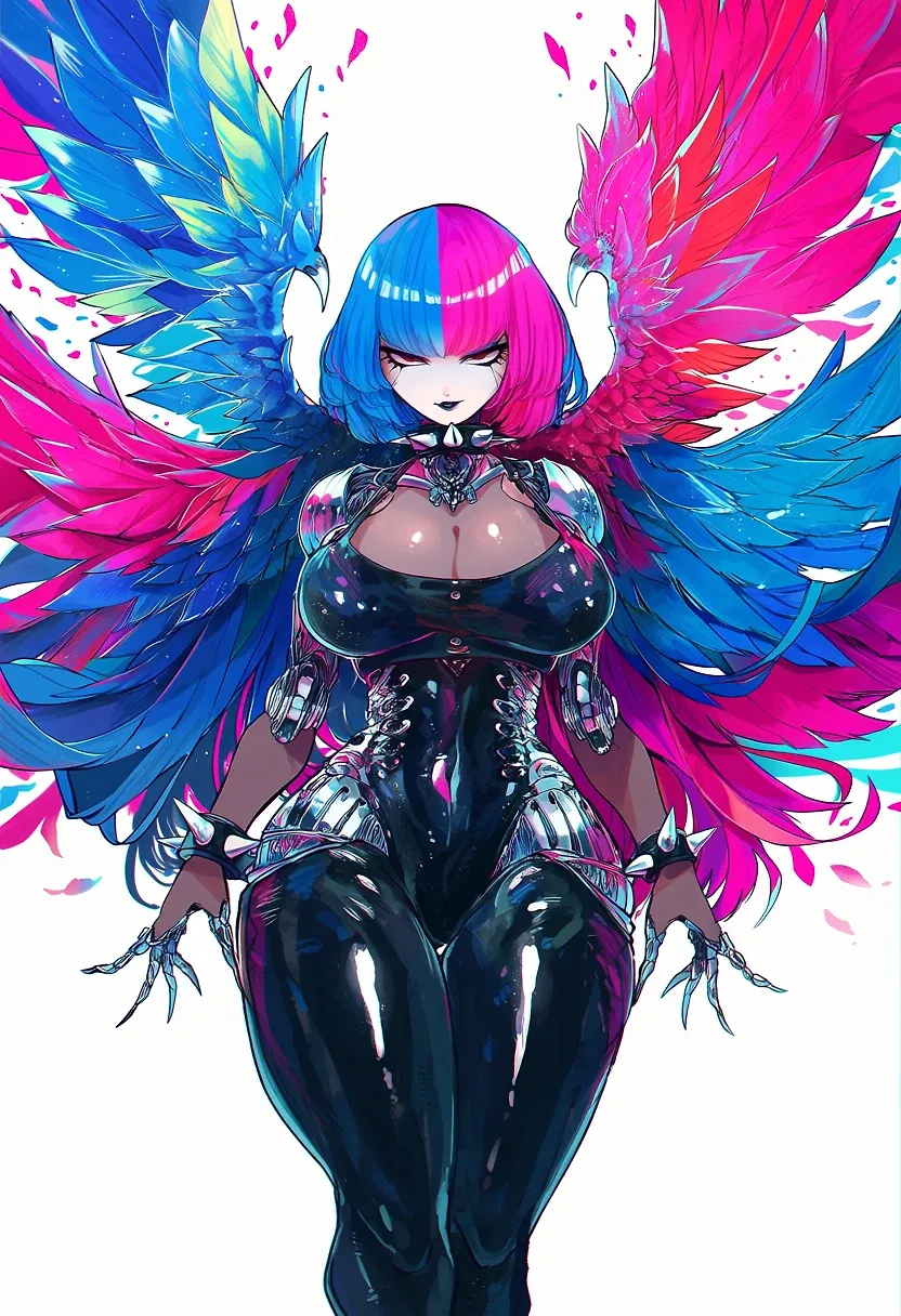 AI art "Gothic heterochromatic metallic angel"
