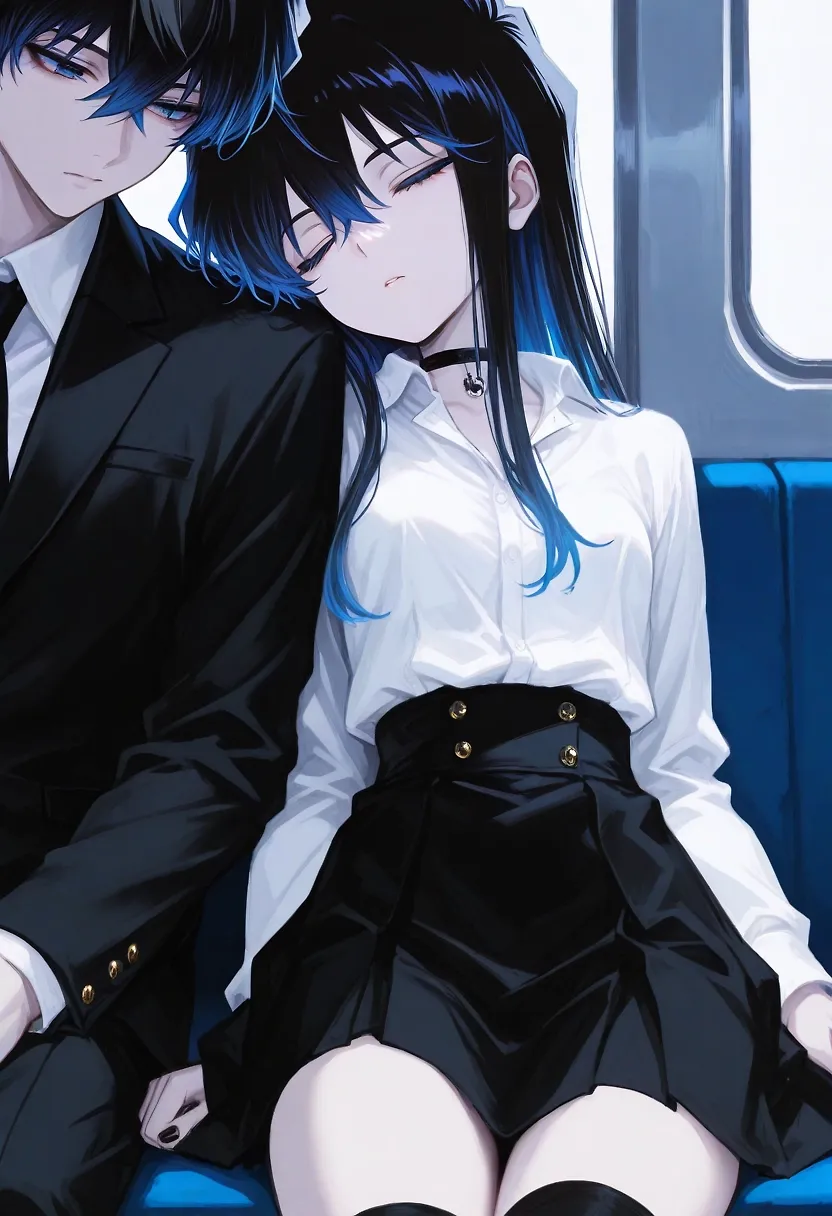 Anara sleeping on the train