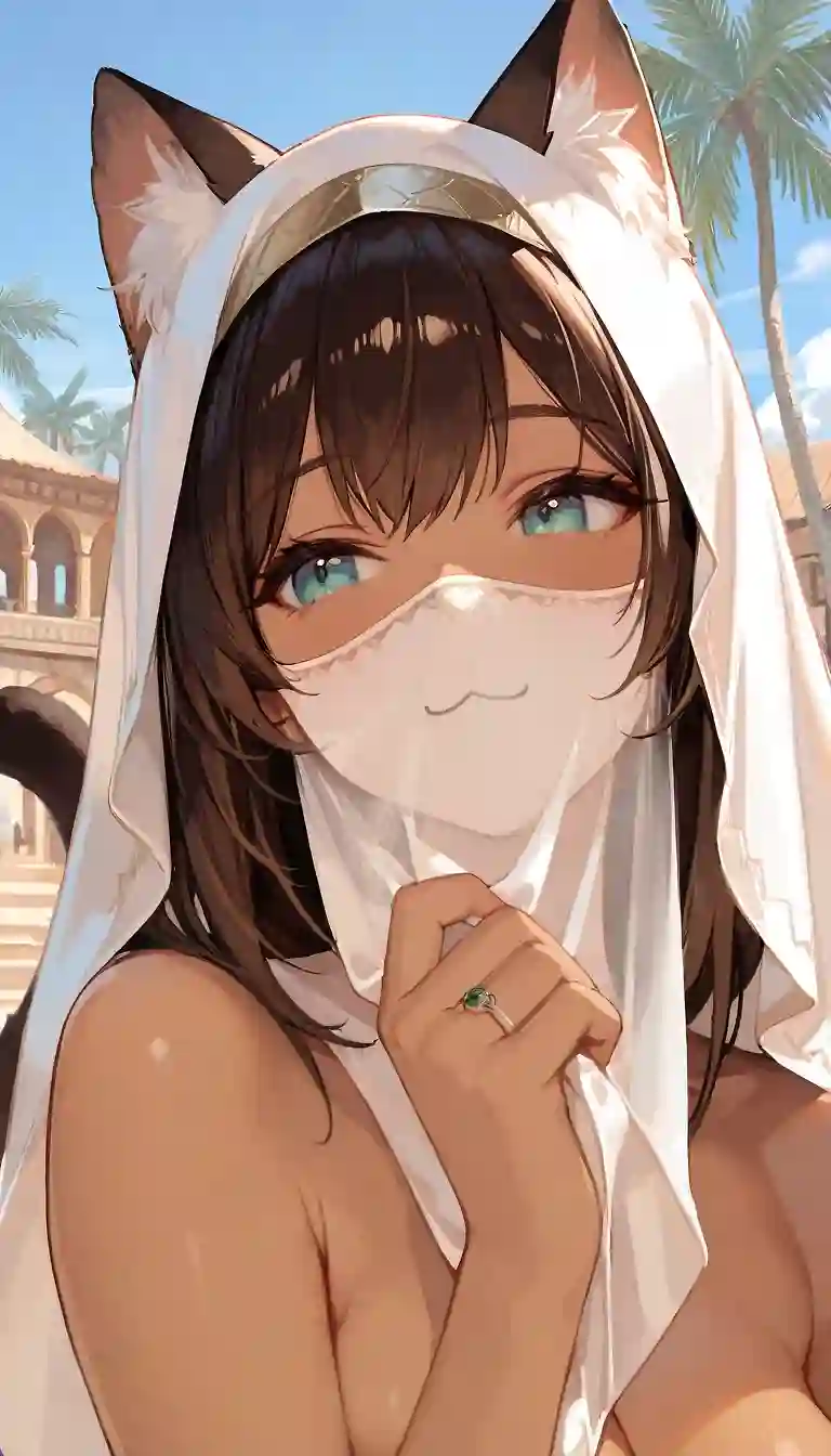 AI art 'š» Meow-slim catgirls' with user description '40 catgirl virgins in Paradise? š¤ Maybe I will abandon my CATholic faith and become a MEOWslim š»
The Purrphet has spoken ššŗ'