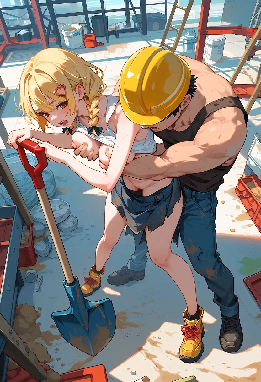 AI art "Fujita Kotone, Construction Tycoon: The Road to Wealth" with user description "das Ziel ist es, Milliardär zu werden.

aber denk daran: Auf der Baustelle hat Sicherheit Vorrang – und damit meine ich nicht Verhütung."