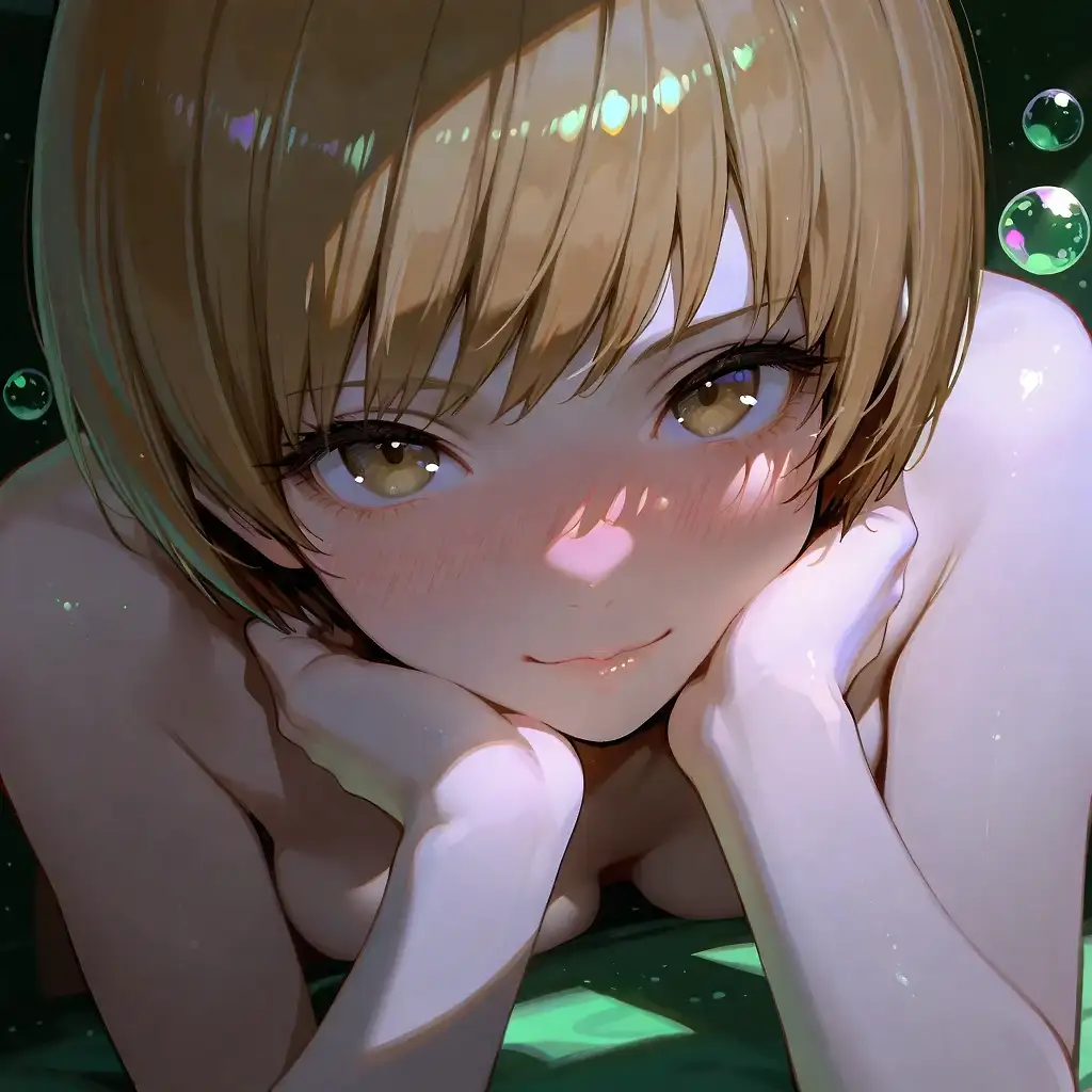 AI art 'Chie in Monokuma Day  ep1' with user description 'Chie's Story
I still can't believe I actually agreed to this. When the "Monokuma Day" challenge was first presented to me, my immediate instinct was to reject it out of hand. But the financial incentive was just too significant to ignore. My family had been facing some unexpected financial hurdles, and more than that, I had been eyeing an incredibly expensive, top-of-the-line police training that I knew I could never afford on my own. To secure that future and help out at home, I decided I could endure one highly unusual day of having my life documented by a cameraman named Black.
My alarm blared at 5:00 AM, cutting. I rubbed the sleep from my eyes, gonne to the kitchen sat up, and hugged Muku (my dog). "It's going to be a weird day, boy," I whispered into his fur.
Before the sun was even up, it was time for my standard routine. 100 push-ups, 100 sit-ups and 100 squats.. its funny how my hair started to fall after doing it,  i focused heavily on my form to keep my mind off the camera lens tracking my movements. Afterward, I headed into the bathroom to take a shower. But Black had to come with me and snapped a photo "Hey! Keep the camera angled up, alright?"
After a quick breakfast, I grabbed my bag and headed to school. Because of the strict school rules, Black had to stay back and couldn't follow me into the classroom.
When the final bell rang, I met up with Yukiko, hoping we could head down to the Samegawa River to train together like we usually do. But Yukiko explained that the family inn was completely booked and she had to head straight back to help out.
Black and I headed down to the riverbank. I wanted to make the most of the filming, so I turned to Black and asked him to capture a photo of a new high-kick variation I had been practicing. "Hey, when you edit this later, can you add some special effects? Like, a glowing green background and some light shining around my feet and fists? It would look so cool!"
After practicing my kicks for over an hour, exhaustion finally caught up with me, my stomach let out a massive growl. I looked at Black, completely unashamed about my appetite, "Alright, I worked hard. You owe me some steak for this!" To my delight, he actually agreed.
When we finally arrived back at my place, Black signaled that the most important part of the show was beginning and asked me to undress. My heart started hammering against my ribs. I did it slowly, my hands trembling as I stepped out of my clothes until I was left standing there in just my pink underwear. Despite how nervous I was, I couldn't deny that I i found him attractive.. 
When he asked me to remove my pink panties and show the camera, he noticed the fabric was a little dirty. I practically died of embarrassment on the spot. "I-I've been wearing this since six in the morning!" I stammered defensively, blushing furiously. "I was running around, training in the dirt, and sweating all afternoon! Of course it's not pristine!" Desperate for a timeout, I told him I needed to pee and take another shower to get properly clean for him.
While I was in the bathroom pissing, the door suddenly opened. I froze, my face turning crimson as Black walked right in dick hard in hand. The sheer boldness of it caught me completely off guard, but the proximity stirred a sudden, intense thrill. Even though I was incredibly timid, I found myself leaning into the encounter, giving him a heated, passionate oral preview right there. I thoroughly enjoyed the rush of it, but after a moment, I looked up at him breathlessly and pleaded, "Please... don't ejaculate yet. Wait for me."
He agreed, and I spent a little over an hour in the bathroom meticulously washing up, and painting my nails. When I finally stepped back into the bedroom, I was wearing an almost transparent black babydoll nightgown, my fingernails and toenails newly painted in black.
Black immediately looked down and asked why I had gone through the trouble of painting them. I looked away, rubbing the back of my neck with a thoroughly girly, embarrassed excuse. "Well, you know... I just wanted to look nice for the camera. Besides, I know some of your audience—and I know you too—happen to really love beautiful and cared feet" (I am secretly proud of how mine looks, they are very feminine)
Noticing how neat they looked against the dark polish, Black asked me to pose for some close-up photos of my feet. I did it very proudly and with the face covered in red..
From that point on, the camera rolled as we spent the rest of the night together, i gave him a flowjob, them he took me from behind, leaving me making expressions and sounds I didn't even know I was capable of. After he filled two of my holes i gave him a blowjob so that he could fill the third. By the time the final close-up photos were taken and the camera finally powered down, I was thoroughly spent, sore, and lying back against the pillows in a state of absolute, exhausted satisfaction'