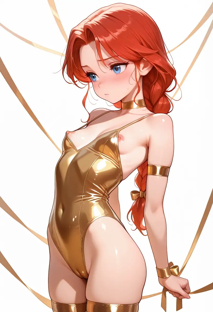 AI art "Ribboned Red M"