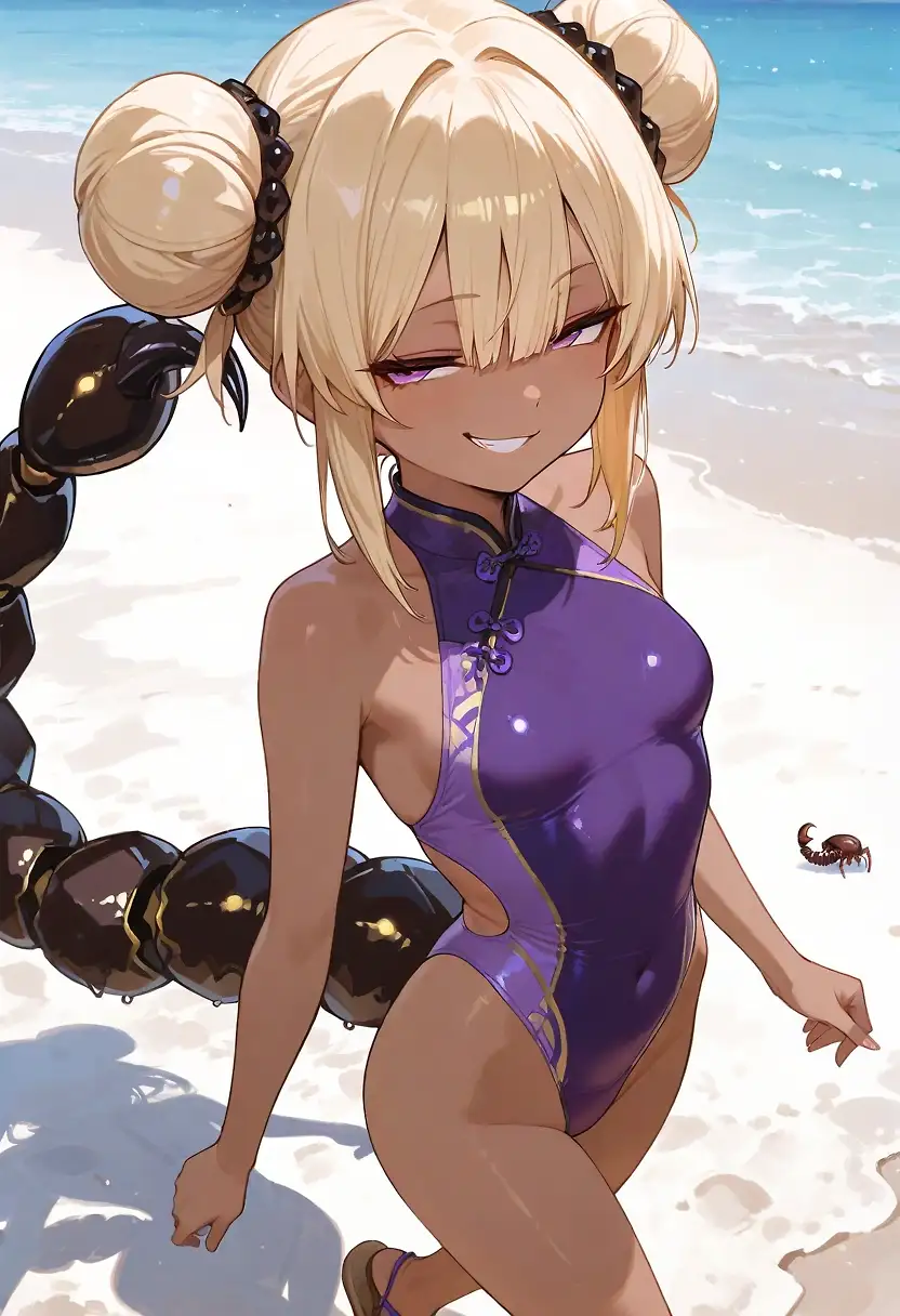 AI art "Anya at the beach"