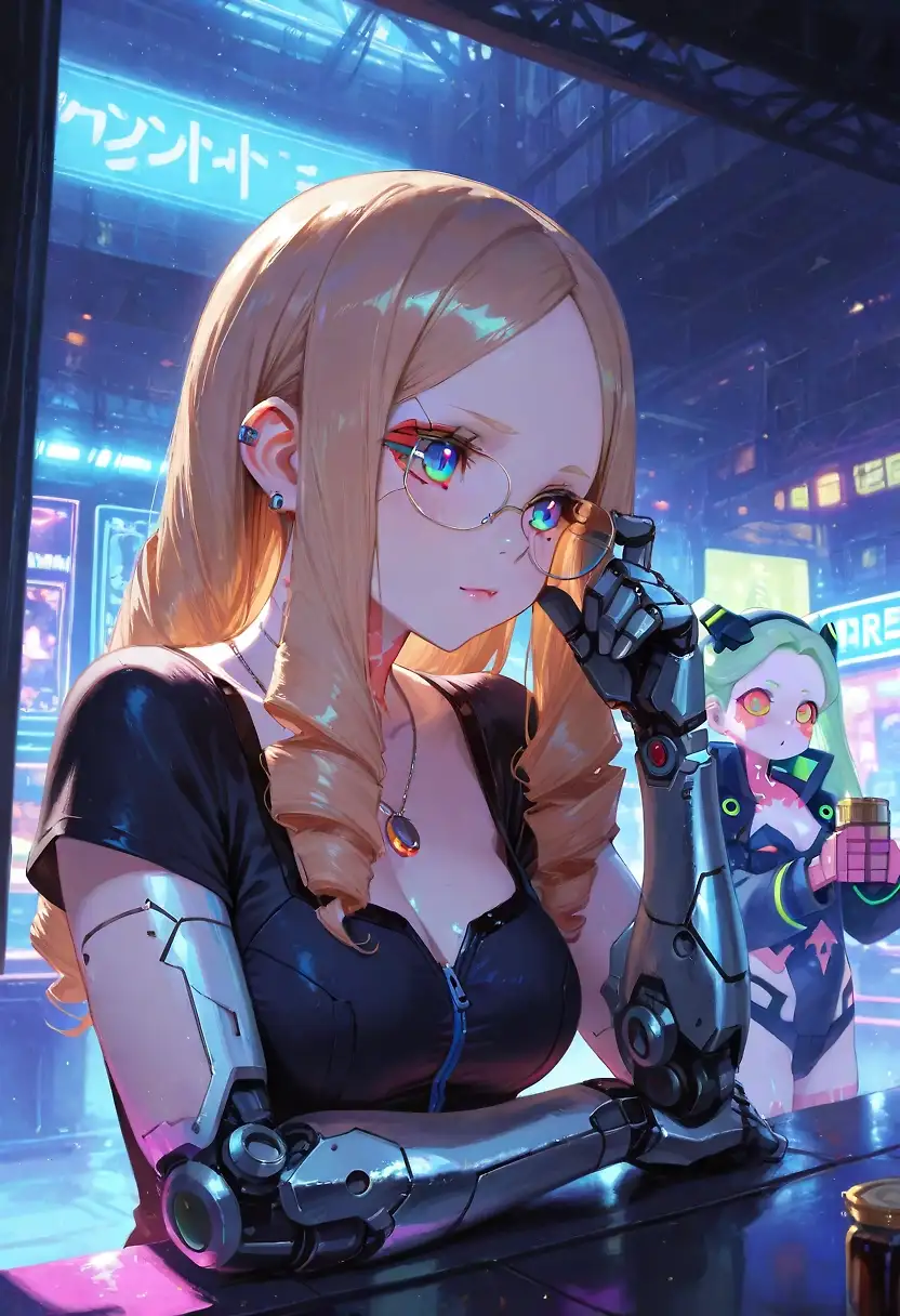 AI art 'Hana is out for a Drink' with user description 'After a hard workday nothing is better than a good drink 😁 Girls and Boys have a nice Weekend 😘 @parda @warmicestudios @barry915 @blackhairedstudent @terror2 @peterco @bad77 @reptorn and everyone else too 😁'