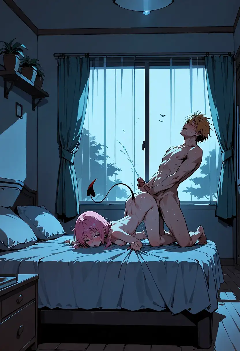 AI art 'To Love-Ru Reloaded: Month 1' with user description '[Begin recording]

Holy fucking shit. I'm doing it. The Harem/Haram Plan is working and I'm doing sex! And I'm fucking good at it. It's either that or everyone in my life (except me) cums super easy, but that's beta thinking so I'm just that fucking good. But also, Excel spreadsheets is paying off in the bedsheets. 

Momo. Architect of the Harem Plan. Absolute sex fiend. She goes cock-crazy around 5:30am so she's usually the first through my bedroom door in the morning. Likes to be used and down for anything. Post-coital Harem Plan discussion is basically aftercare for her. 

Lala. She's kind of an idiot but she's my idiot. We had to sit down and discuss what an orgasm was and how they happened. 
For her they've been entirely accidental up until this point and didn't realize sex was part of the equation. D = O-face. 
Frequently runs up to me with a new sex position pulled up on her phone.

Nana. A little bit of a brat tbh but that's a tsundere for ya. She needs to trim her nails a bit because my back has been bleeding a lot lately. She will occasionally take control and force you to cum (not that I'm complaining). Still don't entirely get her though. She get's real mean and says some hurtful things that I'm not okay with.

I've started to go to bed by 8pm just so I can start waking up at 4am and get a light workout in. I also started adding Maca powder to my protein shakes after Mr. Deviluke recommended it to me. That guy is a fucking horndog and my new idol. It does make me super uncomfortable though when he asks about his daughter's sex lives when we do our weekly video calls. Like, bro, I appreciate the Maca advice advice but I'm still working through 18 years of unaffectionate parents and seeing them only hold hands once. I get his perspective though. He was born in a harem whereas I only merely adopted it. Maybe I'll have Momo join one of my next calls with him.

I keep thinking about Pepe. I know it's only been a month since he detonated the C4 in his chest cavity that blew up my parents, but I'm still kind of angry that he did that. Don't get me wrong, my life is like....1000x better in terms of the quality of orgasms I am having, but he could have just teleported them to therapy or something. Asshole. I should take a look at the source code on Lala's computer. Maybe I can find something that would explain it.

[End of recording}'