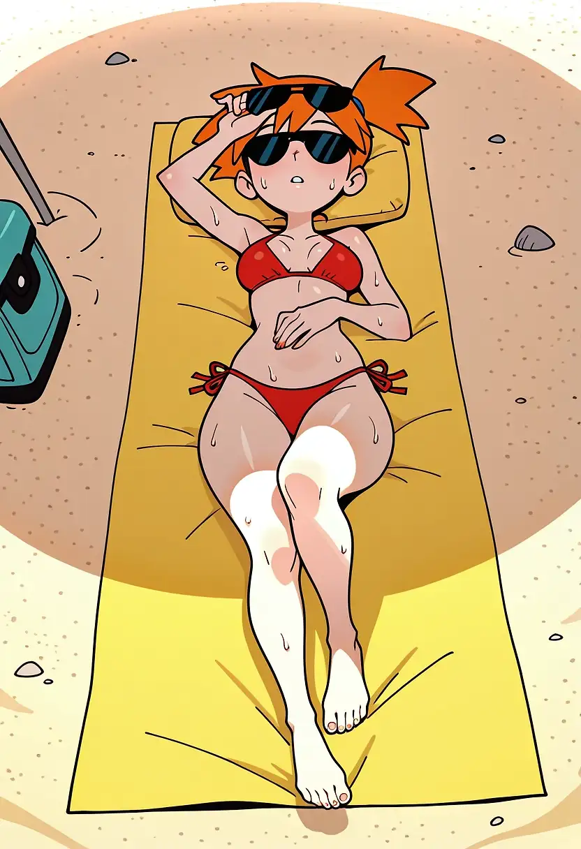 AI art "Beach time fun with Misty"