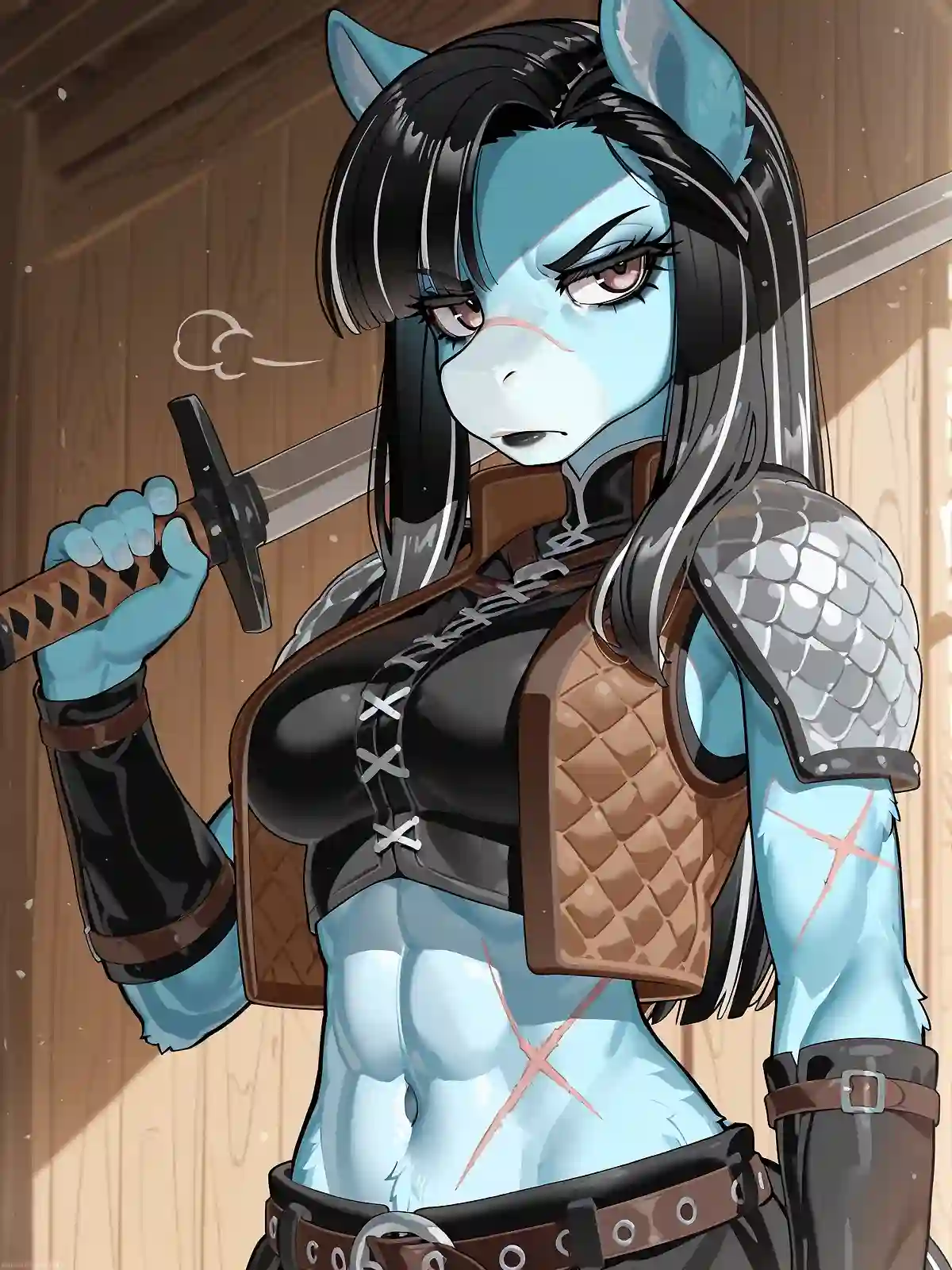 AI art 'Equine Warrior Princess' with user description ':3'