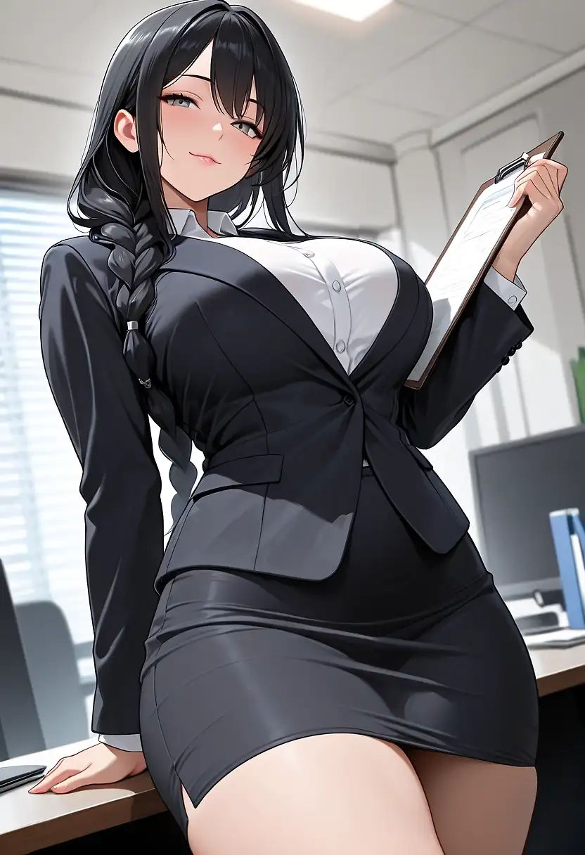 AI art 'Hinako at the office'