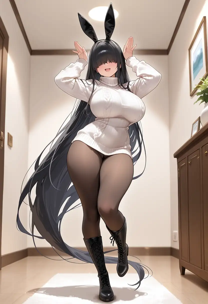 AI art 'Elena is trying her new bunny ears'
