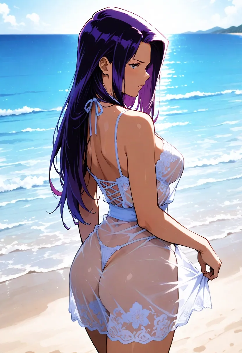 Psylocke on the beach.
