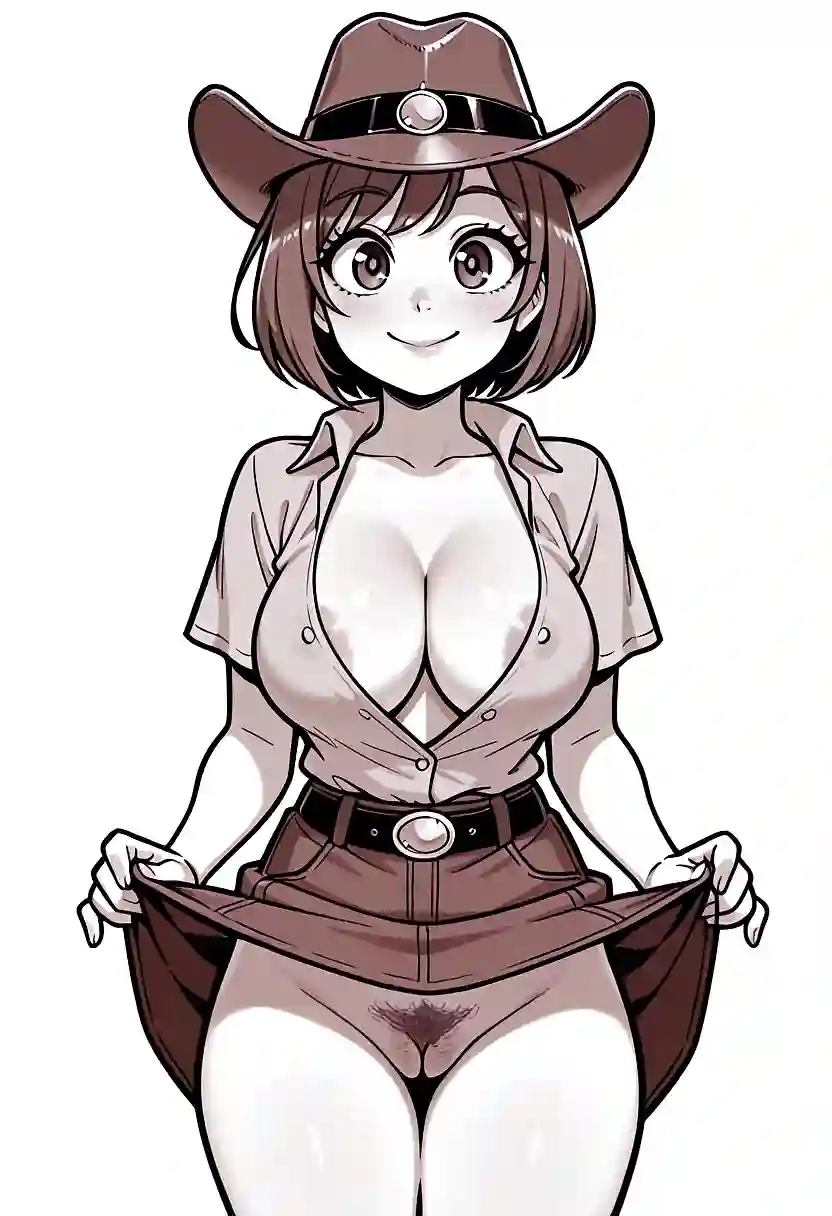 AI art "It's cowboy time (In black and white)"