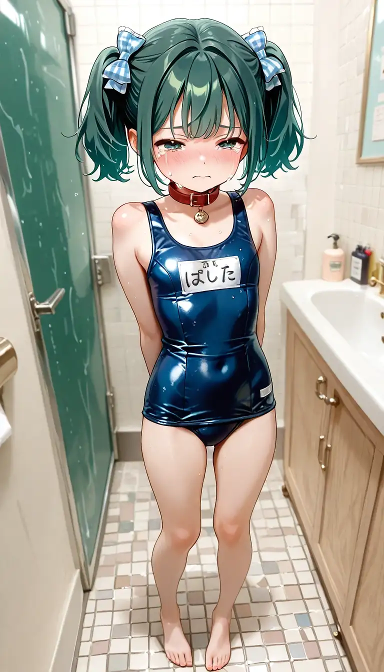 AI art 'akumu' with user description 'Ruka school swimsuit 1'