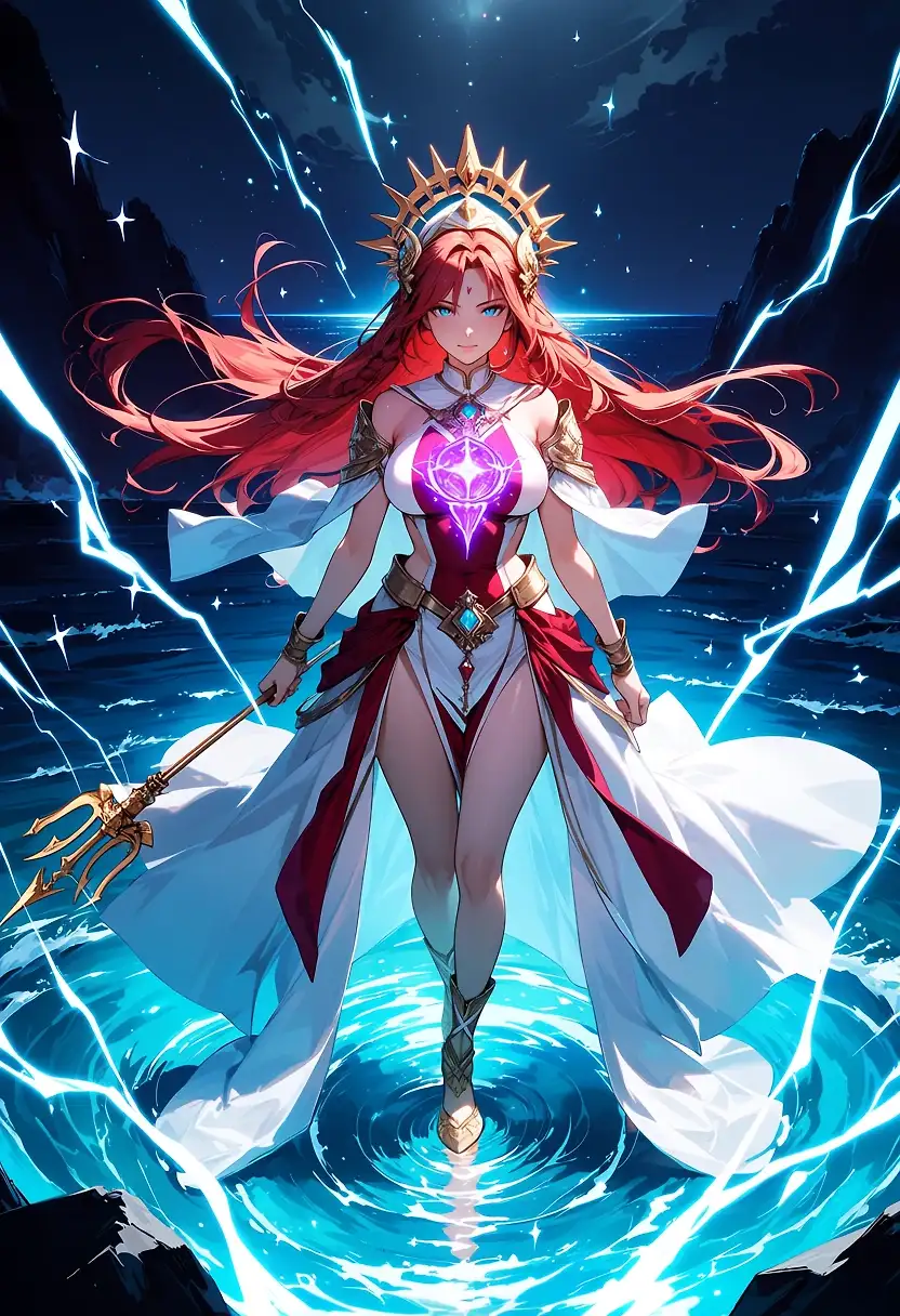 AI art 'Red M Ocean Queen'
