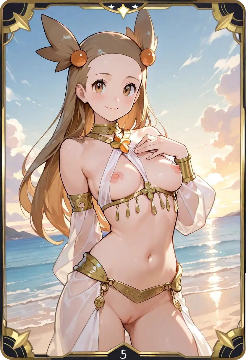 AI art 'Choose your pokemone pt 2' with user description 'You have gone to your local waifu cards shop and bounty a few packs. Upon opening you find several female characters from pokemon and to your great delight several ultra rare versions and 1 misprint. 

Bonus points if you can spot the misprint, also comment on which one you want'