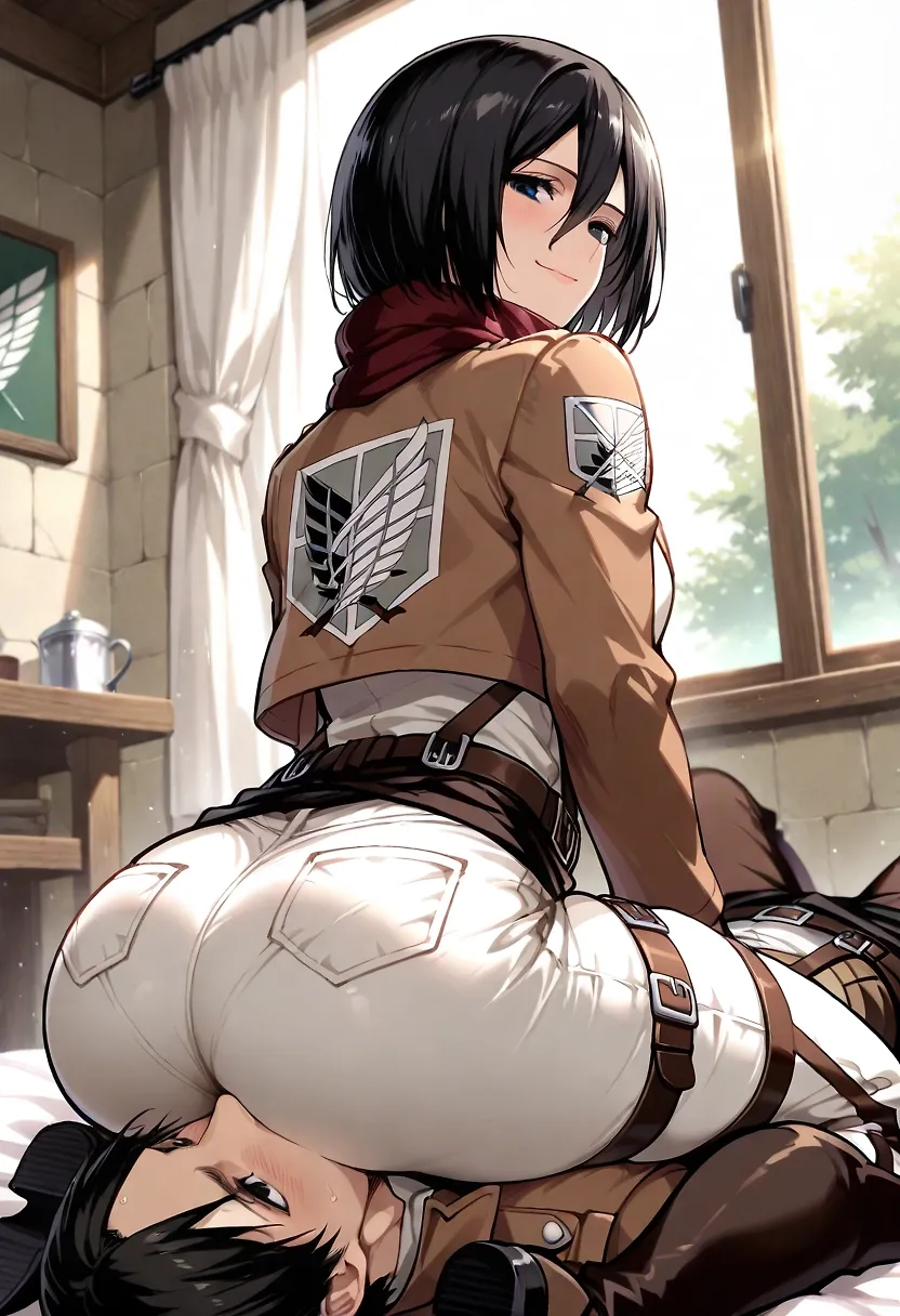 AI art "Mikasa facesitting Eren"