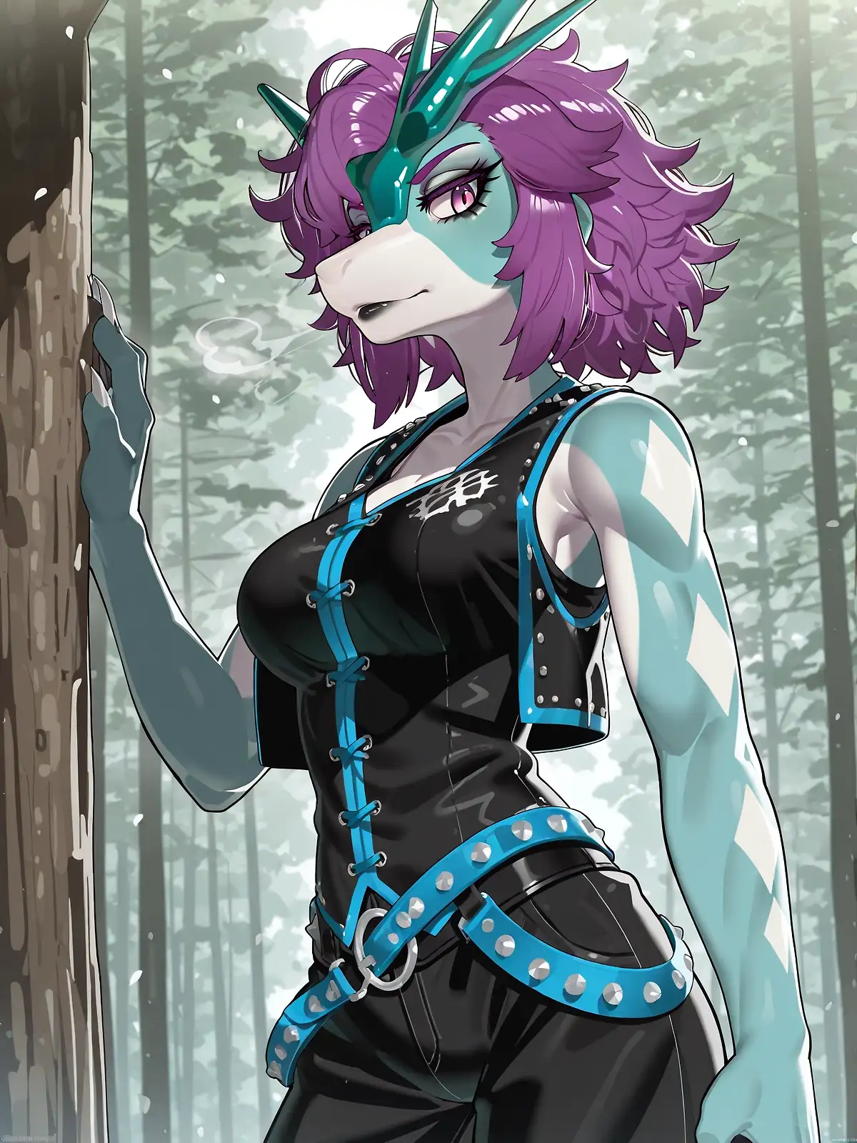 AI art 'Pokegirls: Suicune and Scyther (again)' with user description 'More sexy pokegirls!'