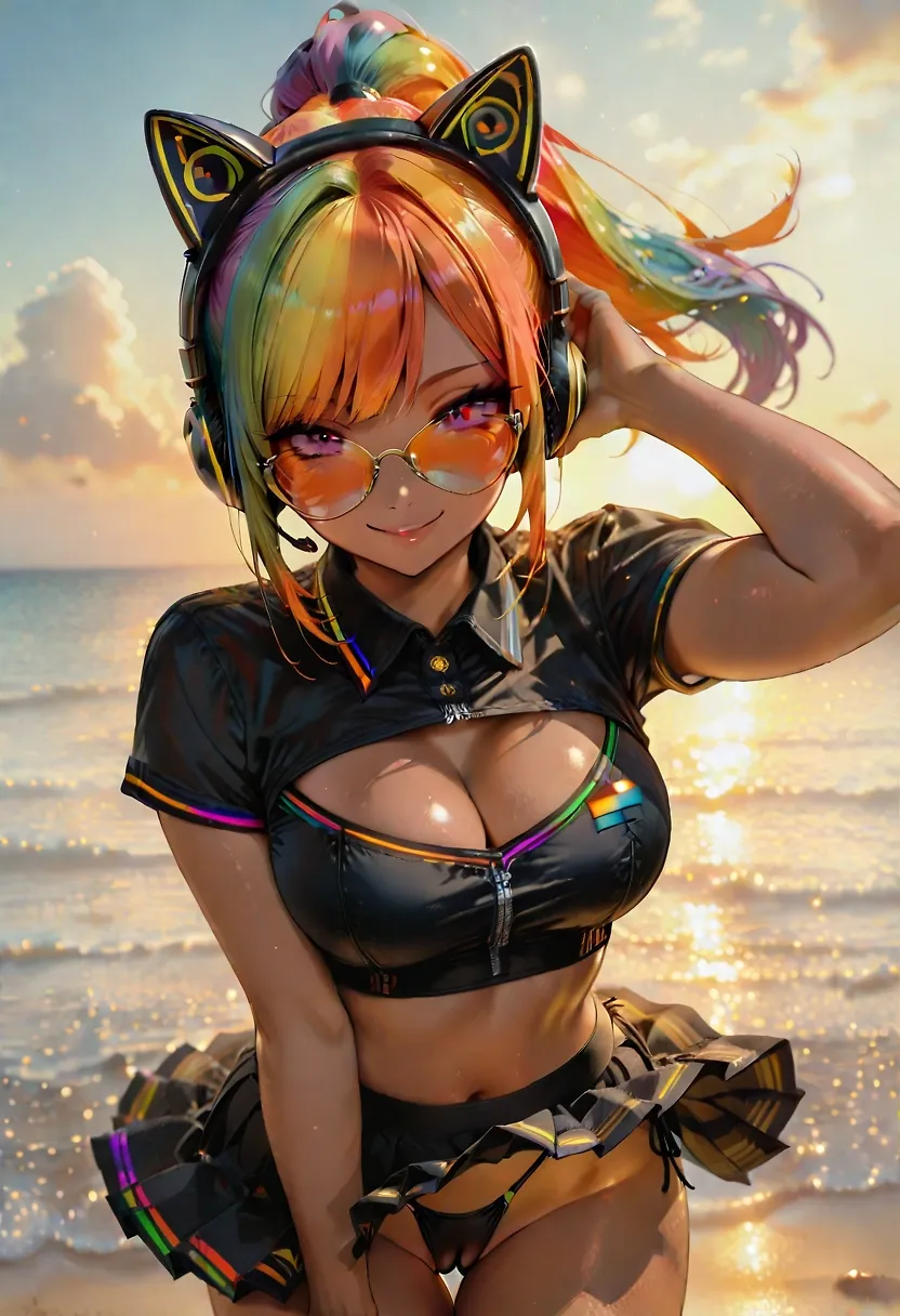 Megan Rainbow : chill at beach 3