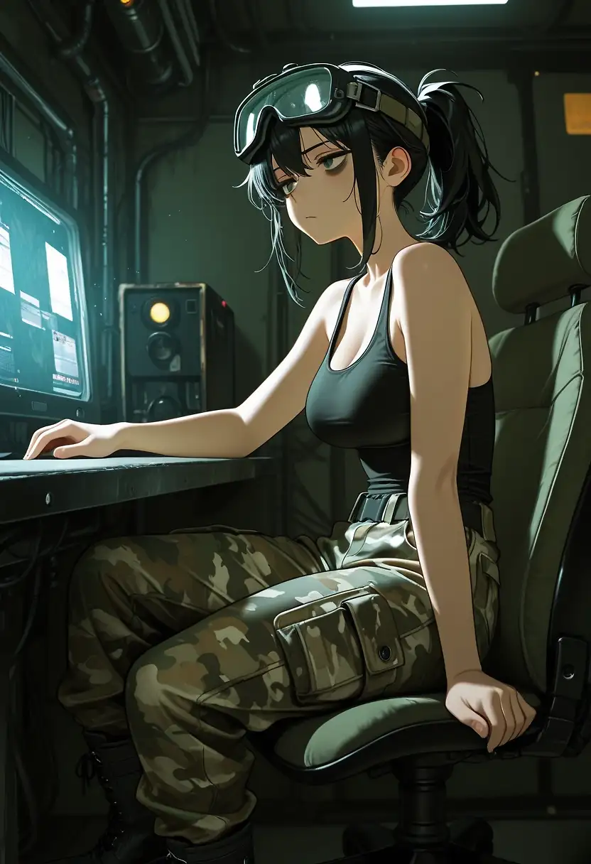 AI art 'New Assignment [Stardust Crossing Episode 1]' with user description '// MISSION BRIEFING

Location: Site 117-A
Timeframe: Indefinite
Operation Start: 6/27/XXXX

Objectives:
1. Establish visual identification of Subjects 001 - 010.
2. Log daily routines of Subjects noting any anomalous behaviors or incidents.
3. Maintain cover story (Story #6 - "Travel Vlogger")
4. Do NOT make contact with Subjects outside of necessary interactions to maintain cover story.
5. Report any anomalous incidents immediately.

// END BRIEFING

SC-009 carefully read the screen before her.  It was the same method they always used to contact her, a sudden ping on her secured connection.  The only proof that she was still needed.  

But this one was different.  No assassination target, no secure vault to breach, no strange object to recover or creature to capture.  Just a place to investigate.  A recon mission, with very little strings attached.  She frowned, what little displeasure she was capable of feeling exaggerated as much as possible on her face for the sake of feeling her cheek muscles move.  

No defined end goal.  No exfill date.  Just indefinite parameters.  It wasnt her style.  The one thing she could pride herself on was getting the job done as quickly and efficiently as possible.  The listed timeframe was less an expectation and more a high score to beat.  She wanted to know more but she wasnt allowed to ask questions.  From the moment her terminal beeped, the mission had already begun.  Her approval was nothing more than a formality.

---

The briefing was as short as the e-mail.  This wasnt her first assignment, and it certainly wasnt her handler's.  She was handed a cover story pamphlet to study on the plane, a satchel full of low-tech gear to fit the cover story, a bodysuit, a single change of clothes (more would be acquired on site), a credit card with fake credentials attached, a key card to access the on-site facility, and a dossier of her observation targets.  Then she was loaded onto a plane like any other piece of military hardware and transported to Site-117-A.

12 hours of settling in later, as she was already staking out rooftops, camera in hand, looking for any sign of her targets.  No time for anything but the mission.  No time, even, to consider the effects of the anamolous zone she found herself in.  

She carried on like this for three days.  Working out of a tiny apartment, she spent every waking moment scanning the crowds for her targets.  And in so doing, began to wonder why her targets were so special.

There were all sorts in this city, and that was putting it mildly.  On her first day, she spied a girl with a centipede tail exiting a local convenience store.  Last night, she had seen a literal fairy flitting about near the edge of the woods.  Just this morning, a lavender furred cat had wandered through her apartment wall like it wasnt even there and kept on going through the opposite wall.

Compared to things like this, what made the college student, the race car driver, or the mechanic girl interesting enough to pick them as targets?  Perhaps part of her job was to answer that very question.

---

It was the night of her seventh day in the city of Stardust Crossing when everything changed.

The night was particularly clear and the summer heat had waned just enough to make her bodysuit bearable.  She was pearched in a tall tree near the edge of the local park, keeping an eye on the main road into the nearby suburban neighborhood.  She had already clocked Subject 002 and Subject 005 as both living nearby and was looking to refine her notes on their schedules.

Then, suddenly, the air shifted and the world fell quiet.  The wind ceased all movement.  The pedestrians seemed to find somewhere else to be.  Even the animals scurried away or held still as the grave.  It was like the whole world was holding its breath.

She felt it then, like warm honey dripping across her mind.  Four simple words whispered directly into her soul.

"Can you hear me?"

She hadn't realized she had closed her eyes.  She opened them to see the night sky aglow with light and color.  The Shimmer.  She had recorded it once, on the first night she arrived, but hadn't seen it again until now.

It felt so much closer now.  Like it wasnt far up in the sky, but merely just above her head.  Then, it was gone.

An unfamiliar feeling welled up inside of her.  It took her several minutes to realize it was anxiety.  She wasnt supposed to be able to feel that anymore.  Not after Geas Conditioning.

But the whispered words had knocked something loose in the back of her mind.  A rattling piece that wouldn't let her forget about it.

Yes, she thought, to herself or to the voice she couldn't say.  I can hear you.

Sleep didnt come easy that night.  She went over everything in her dossier five times over, looking for any explanation but finding none.  By the time morning came, she had barely slept a wink.

She was supposed to report incidents like this.

But that new feeling told her that would be a bad idea.'
