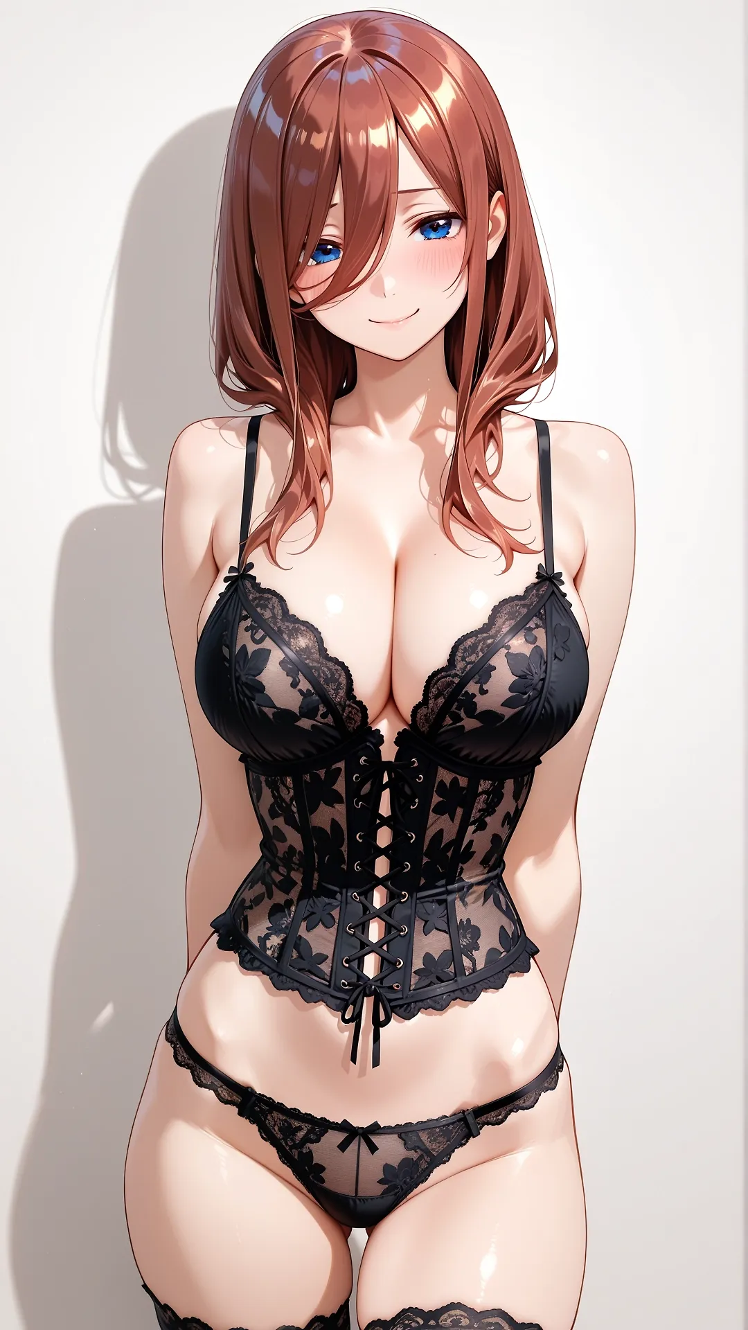 Nakano Miku (Photo Session with a Sexy Black Lace Corset)