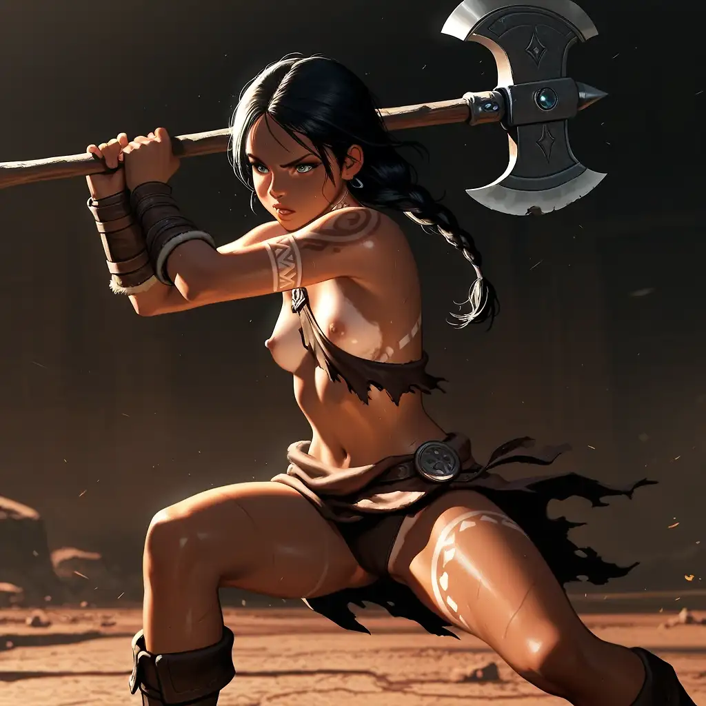 AI art "Barbarian girl serie..."