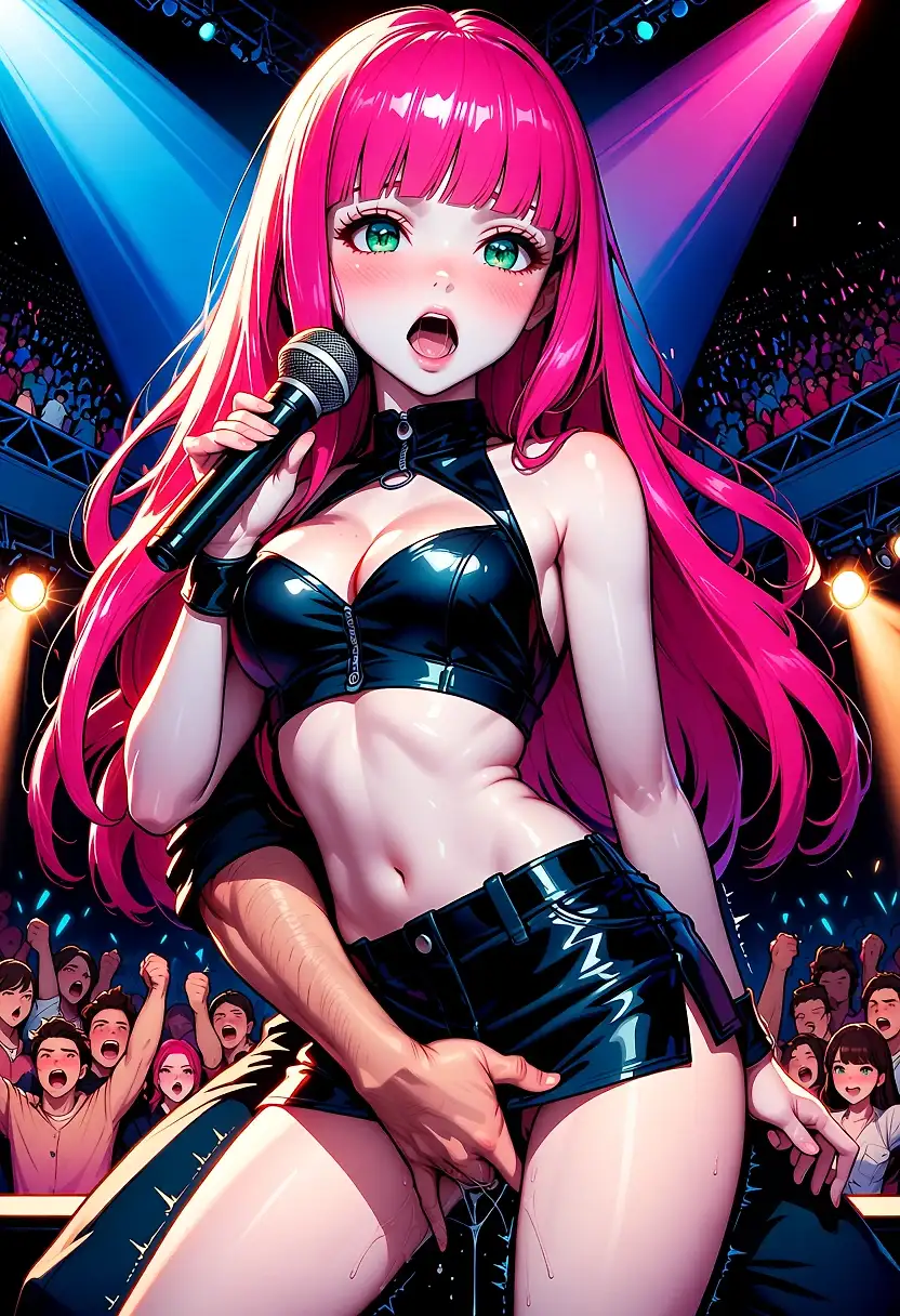AI art 'Post Concert Relax' with user description 'After a successful live show she only wanted to release the stress.'