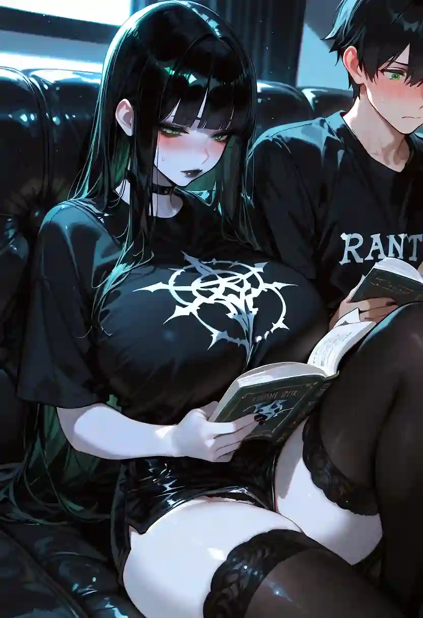 AI art 'Iommi Opens Up to You!' with user description 'You and Iommi have been dating for ~2 months now, and it's been good for the most part. She's still acts like she doesn't know what PDA means, and in private she's all over you. Despite the fact you've been together for a while, you're unsure what Iommi sees this relationship as, I mean the furthest you've gone is kissing and feeling... Is there a reason she's avoiding or waiting to take it to the next level?

          Iommi asks if you're free to hang out tonight after your classes... you tell her you are and invite her over. At first seems normal, she sits next to you and you two read together... then she lays down and invites you into her caress... she seems flustered and wont stop grinding back on you while cuddling... is it finally happening? Is Iommi opening up to you?'