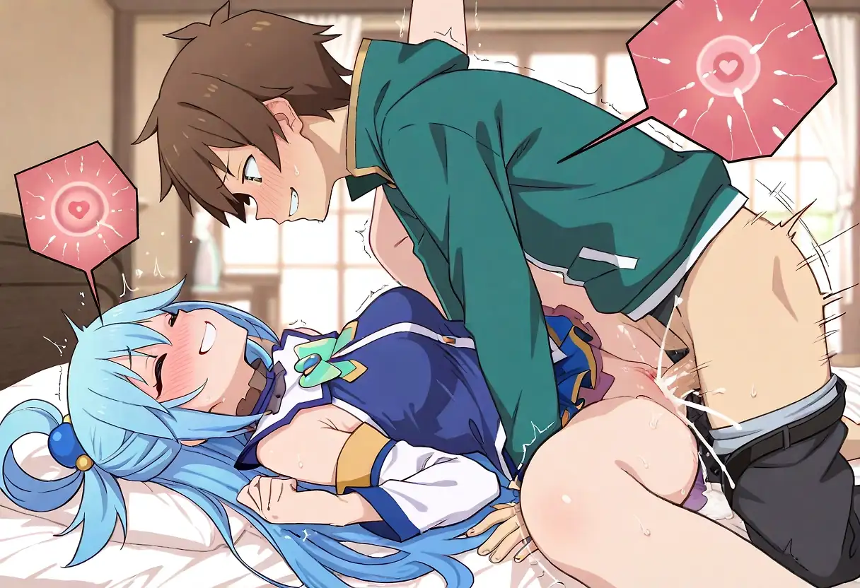 AI art "Aqua and Kazuma Impregnation Sex"