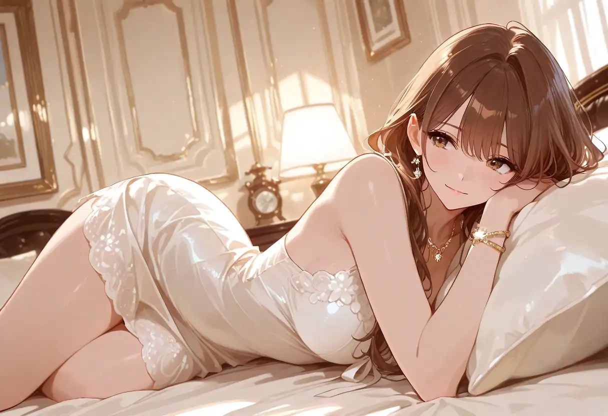 AI art "She in a white dress"