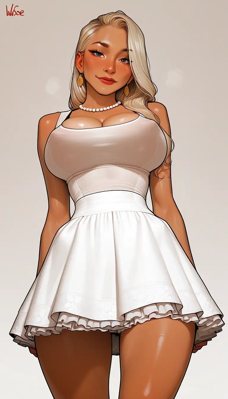 AI art 'Petticoat. Summer's wardrobe 🤍' with user description 'More grandma classics ❤️👵🏻🕵🏼‍♀️🤍'