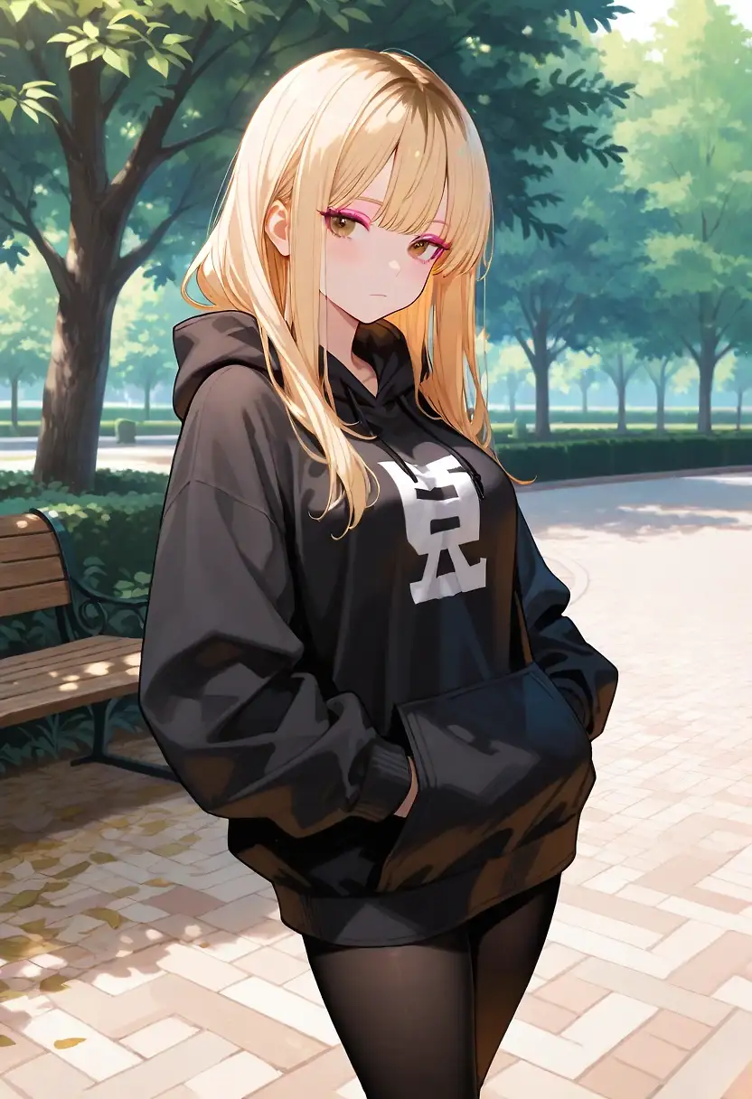 AI art "Gal in a Hoodie"
