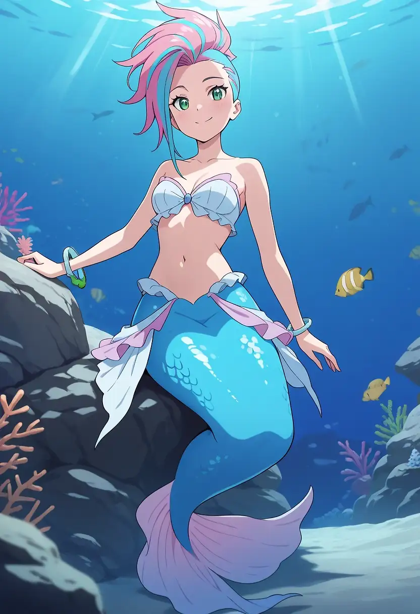 AI art 'Mermaid Sera' with user description '@gildenstein @hollenwulf @octavian @peterco
@warmicestudios @casca_kirei-onna @heihund
@bad77 @a_casual_prompter @parda @terror2
@goobygubby @cro_bo @varcolac @smut317
@narillia @zerogroupe21 @saltymajor778 @zesoul @reptorn'