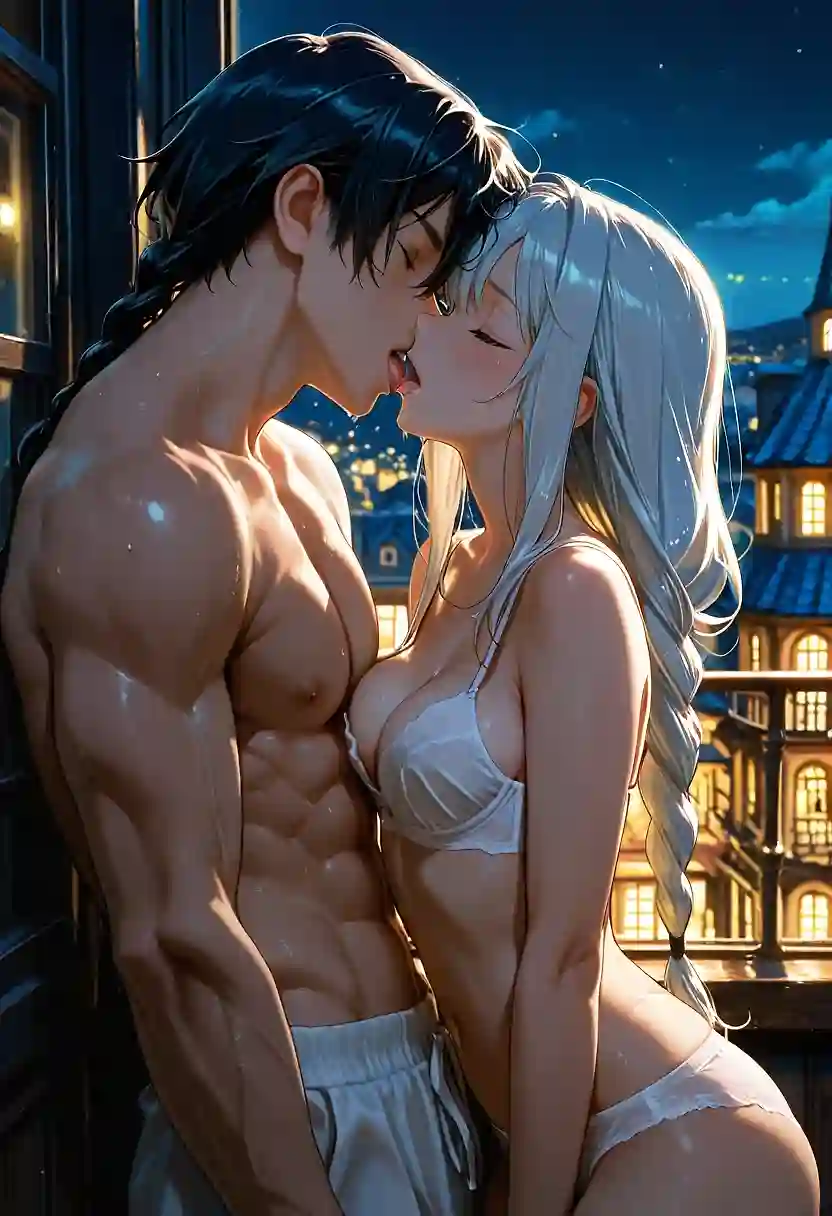 AI art "A passionate kiss"