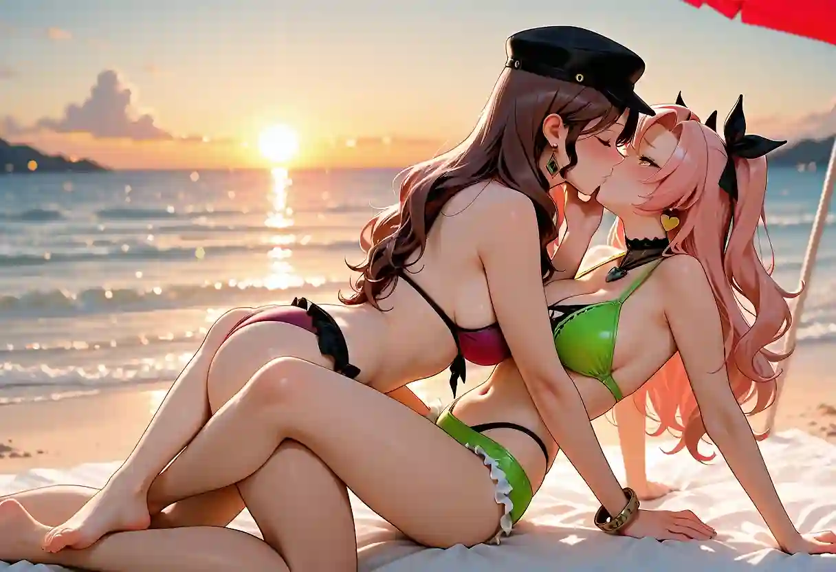 AI art 'Dorothea Arnault x Nicole Demara' with user description 'Lovely time at beach'