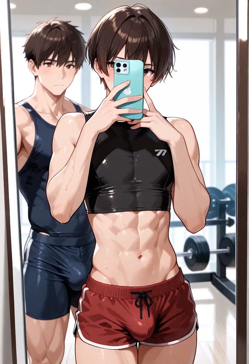 taking a selfie in the gym