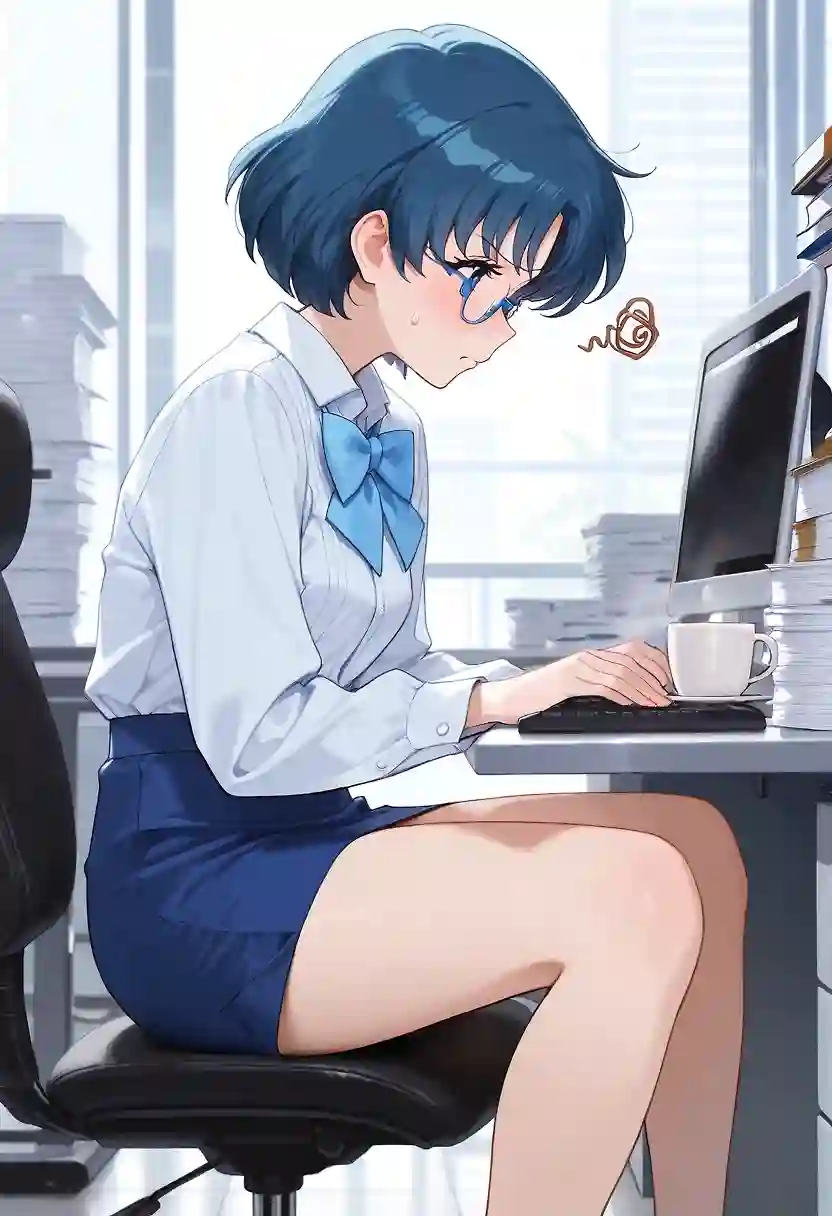 AI art "Ami is frustrated."