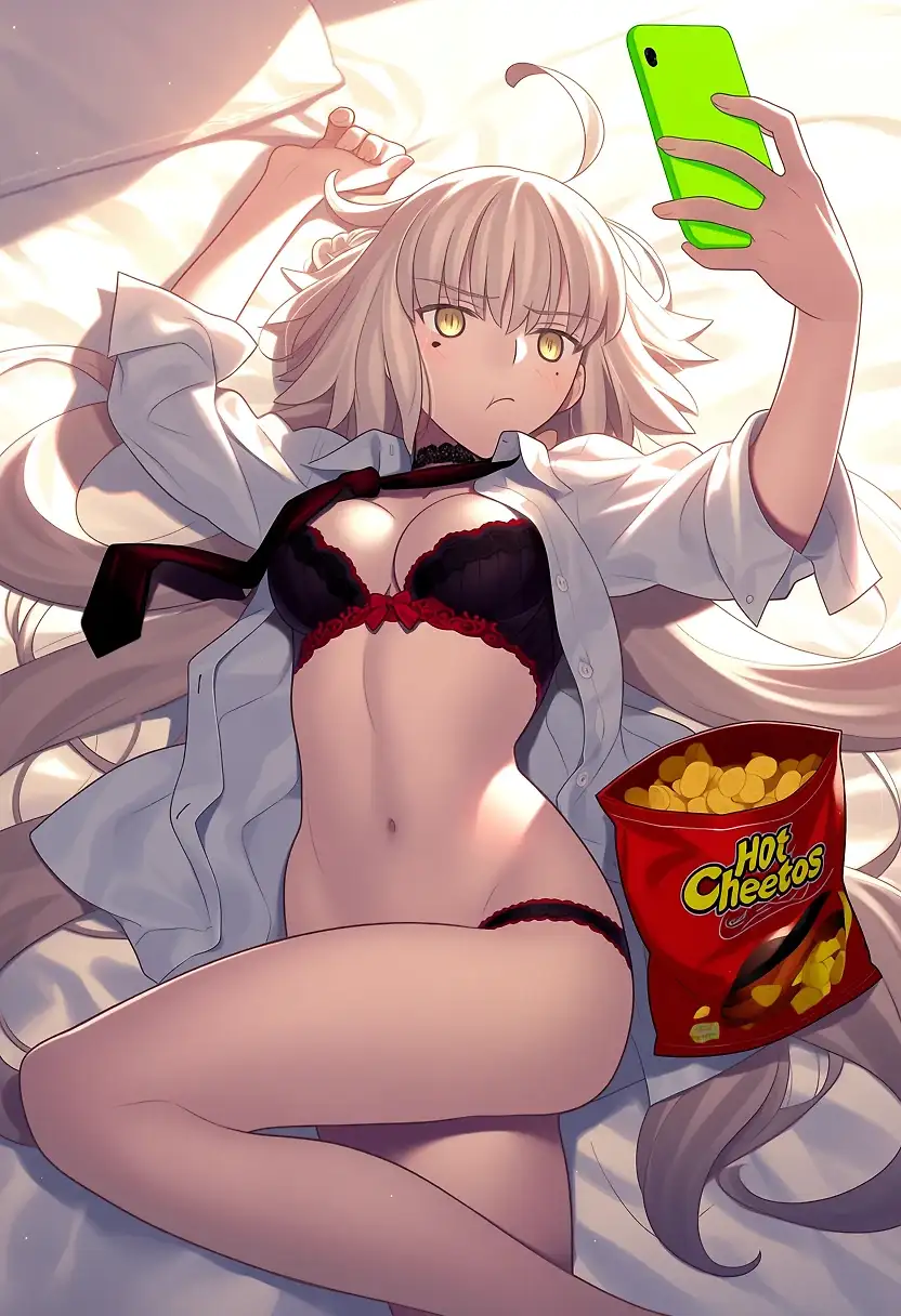 AI art 'Jalter x Insta' with user description 'I know, I know those ain't Hot Cheetos... but we live with it❤️‍🩹'