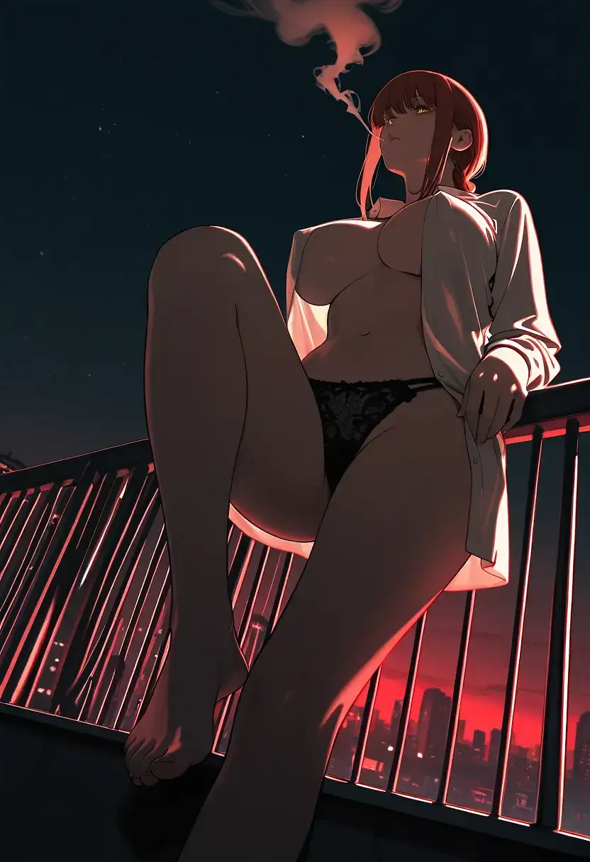 AI art "Makima Smoking"