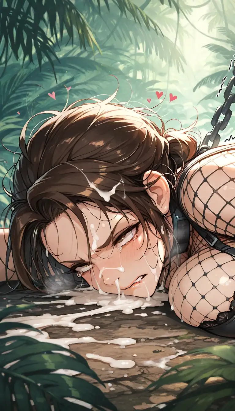 AI art "Lara Croft vs Creatures pt 3 ( Cum Version)"
