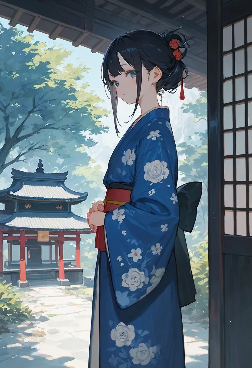 wearing a kimono
