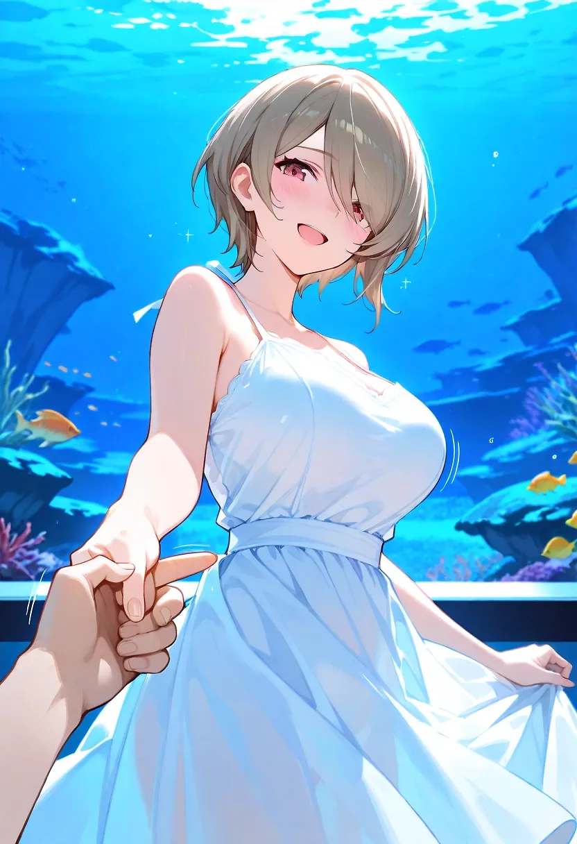 AI art "Aquarium date with Rita"