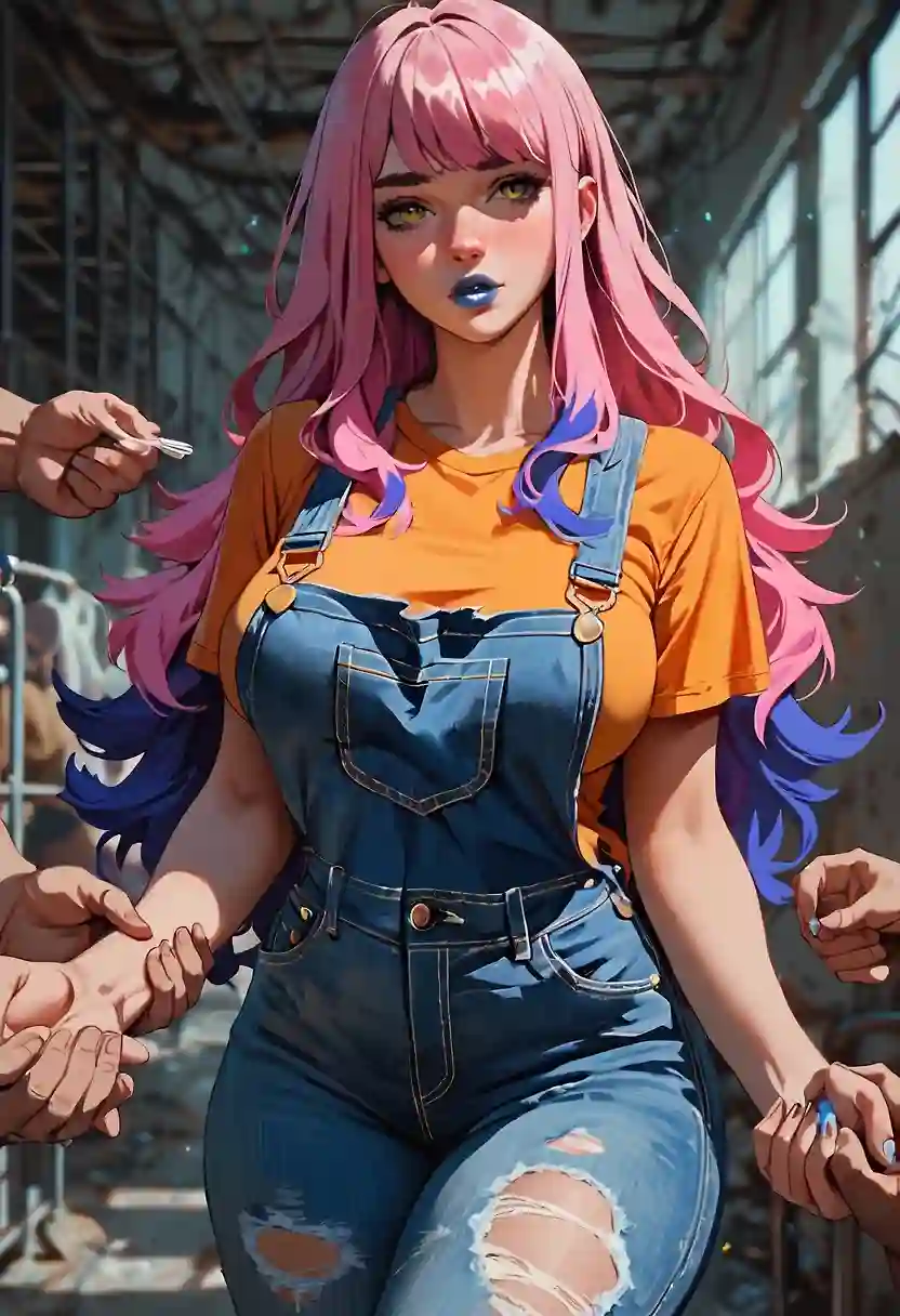 AI art 'Chapter #01 THE ABANDONED HOSPITAL part 2' with user description 'Alison and Samt hear a noise coming from some stairs, and when they reach the room where the noises were coming from, they run into a cult.
 They wanted to escape quietly, but Samt, frightened, knocked over a stone that made a lot of noise and they were discovered. They were separated; Alison was taken to the leader while Samt was attacked by all the others. There is still more to see what happened with the other group. I hope you liked it, thanks for reading.
 TO BE CONTINUED...'