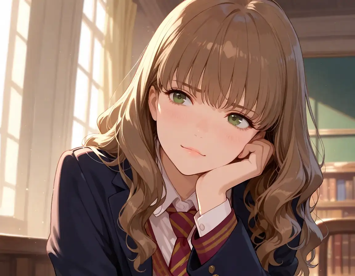 AI art 'Hermione Granger doesn't think very highly of you' with user description '"Pitiful" 

That's what she's thinking.'