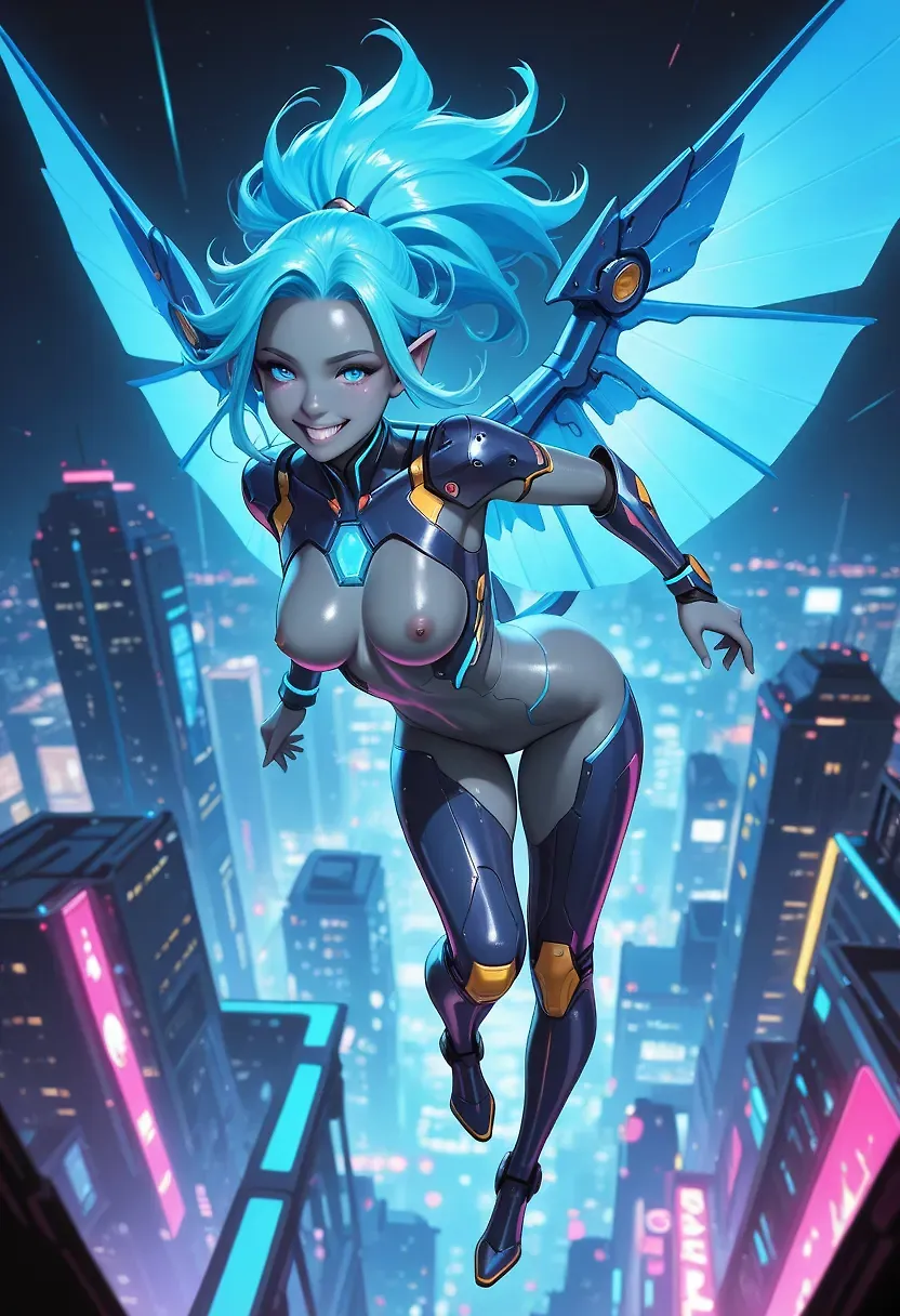 Tira, the neon girlgoyle!