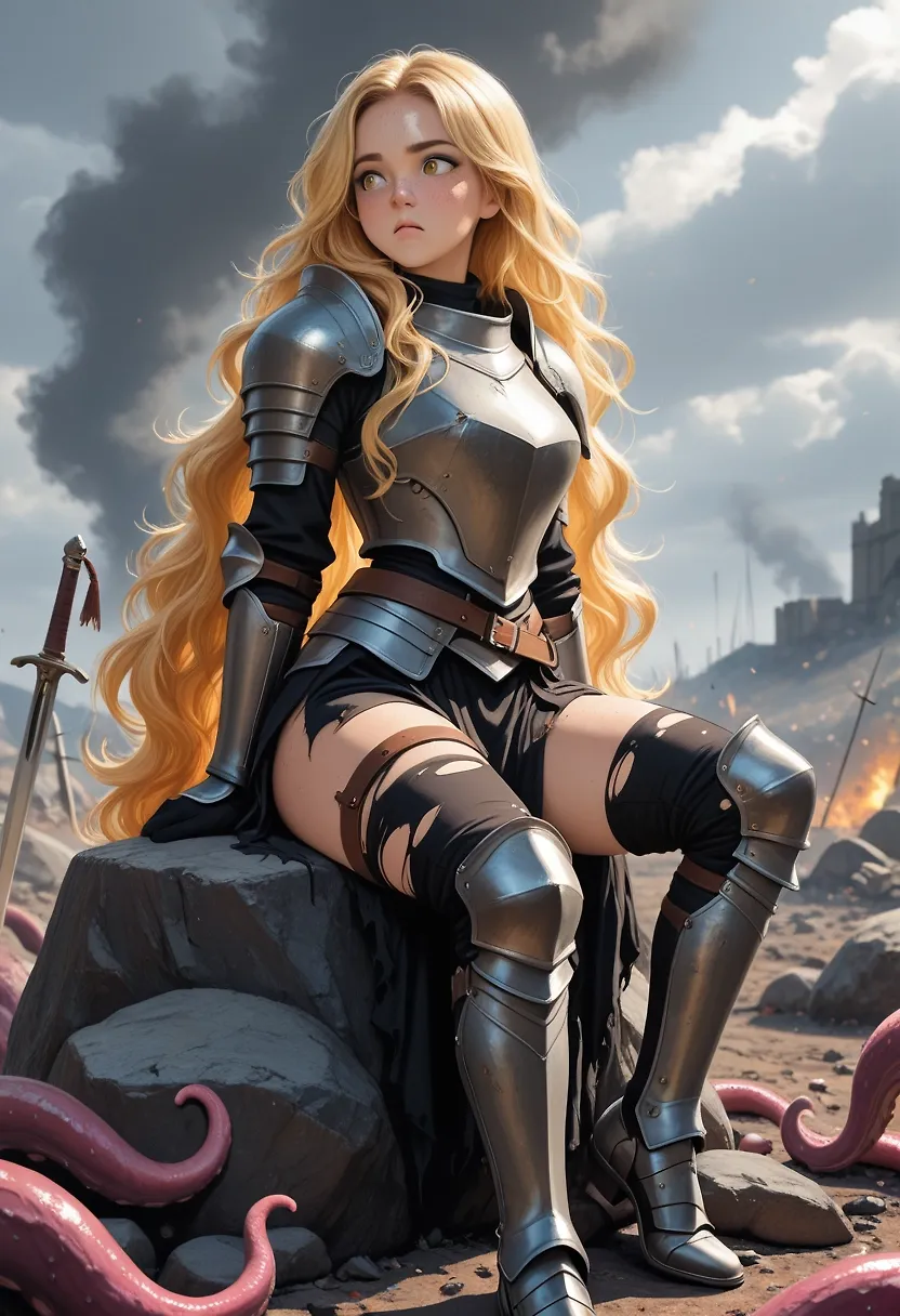 Knightress Joanne in a tentacle pit