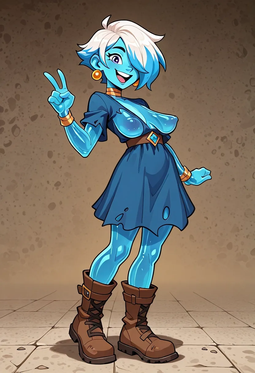 AI art "Slime Girl Doesn't Understand Clothes"
