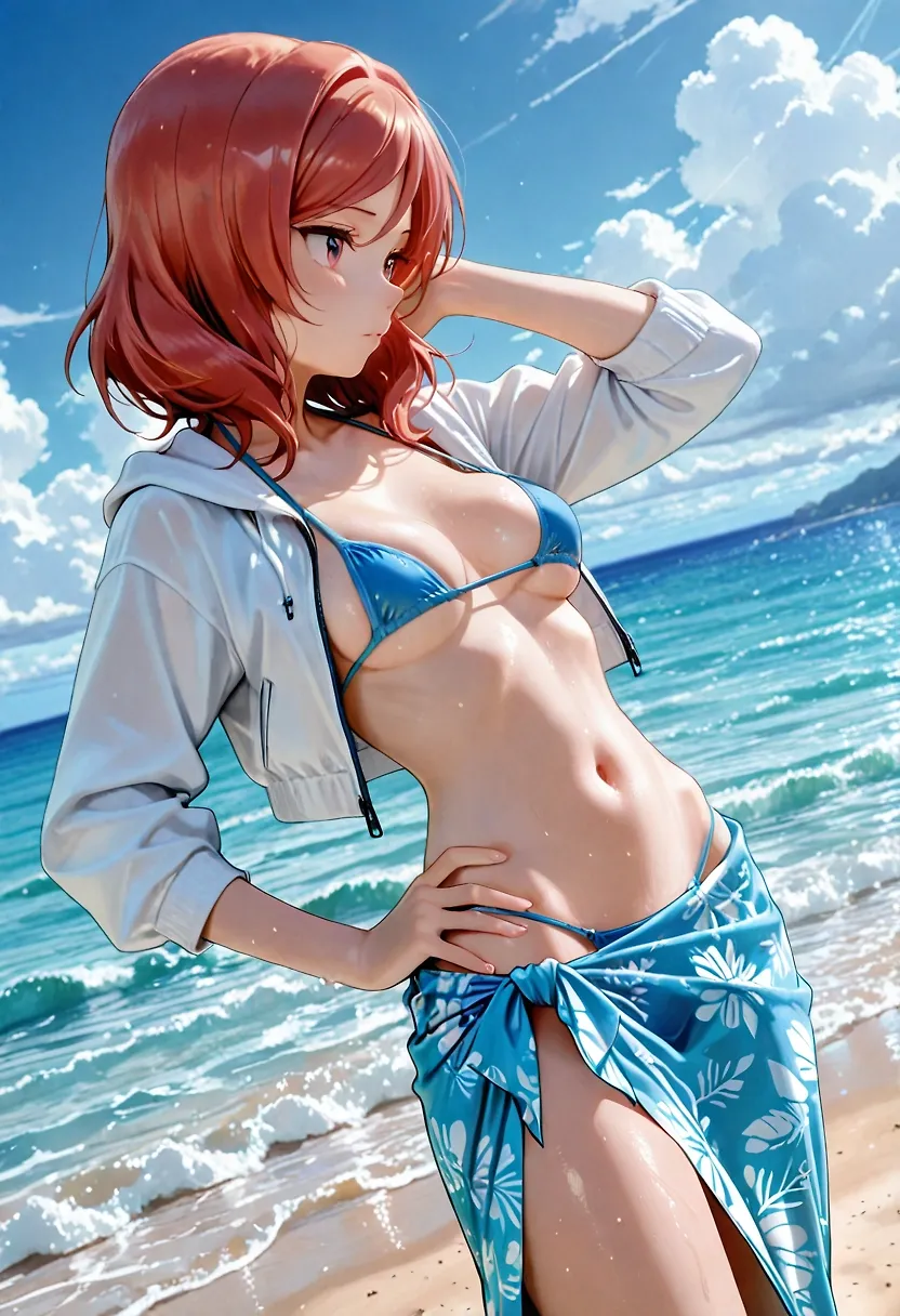 Maki at the beach