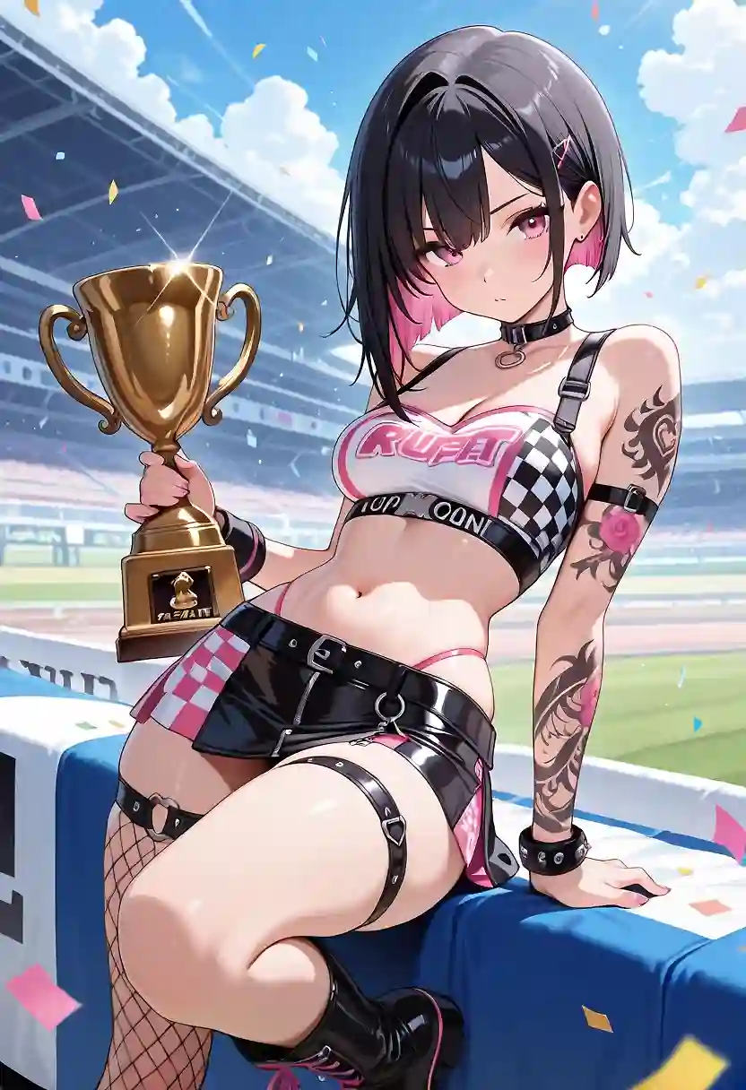 AI art 'Race Day' with user description 'Sweet Victory ✌️'