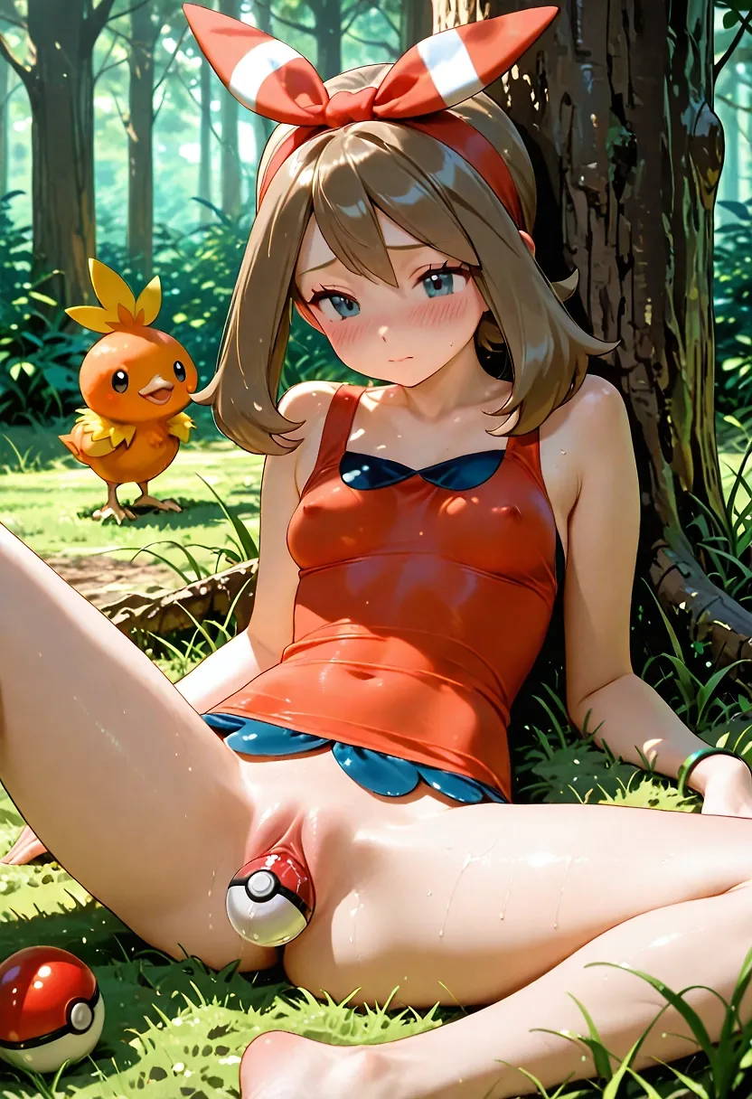 Poke girls hide in the tall grass