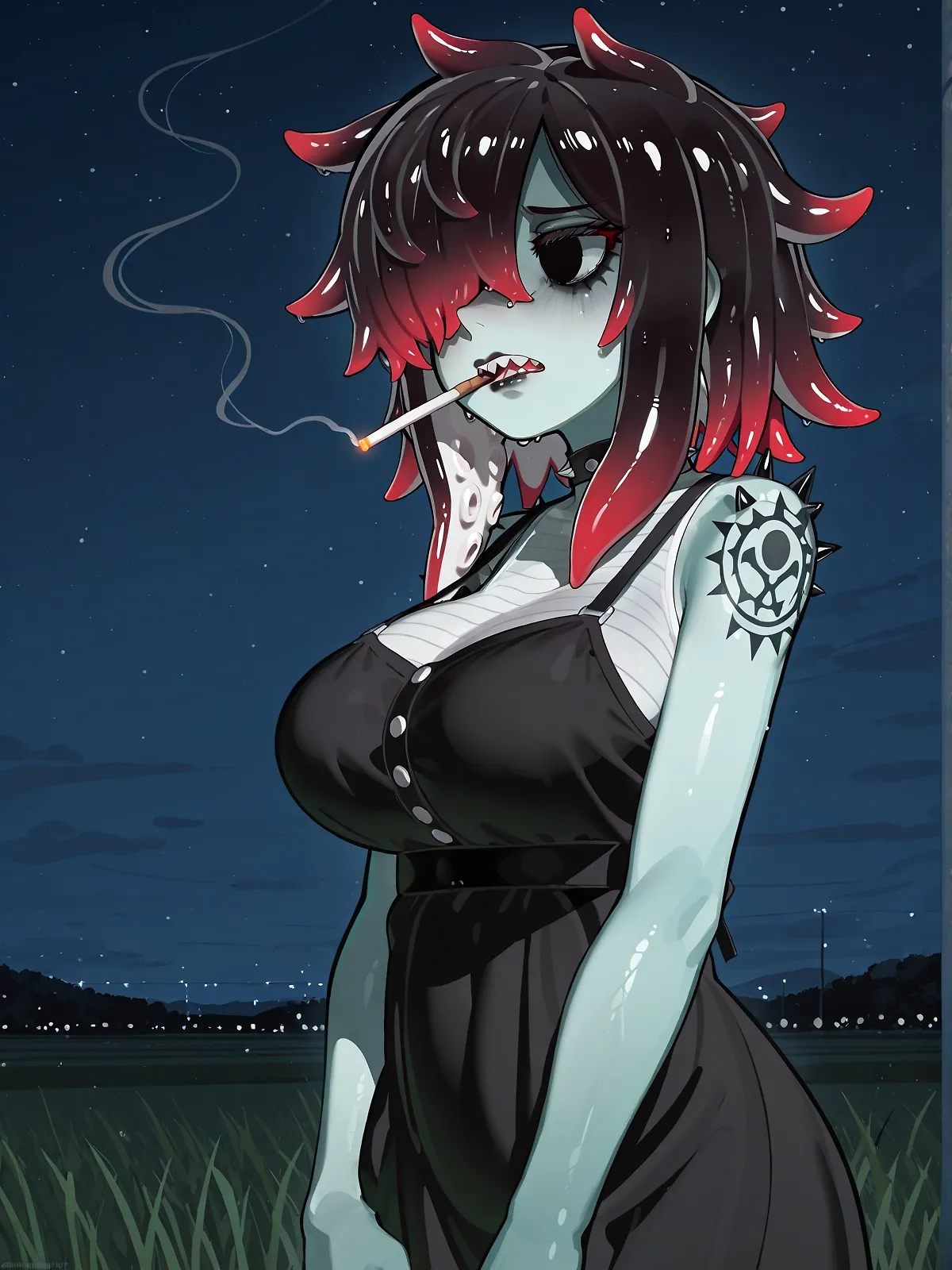 AI art "Aliens of Tassith: Urban Garralok" with user description "While primarily a planet of marshes, bogs and damp jungles, there are cities and highly advanced areas, at least where the landmass can hold it. Garralok, edani and other species live together in these areas. These are examples of urban garralok cuties"